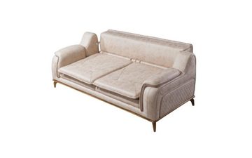 JVmoebel Sofa Sofagarnitur 3+3+1 Sitzer Blau Sessel Luxus Leder Sofa Couch, Made in Europe