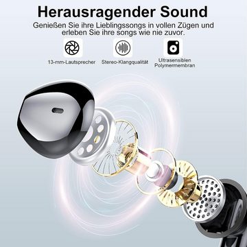 HOUROC Bluetooth Kopfhörer,Kopfhörer Kabellos Bluetooth 5.3,In Ear Kopfhörer In-Ear-Kopfhörer (Voice Assistant, ANC Noise Cancelling Ohrhörer, 36 Stunden Spielzeit, IPX5 Wasserdicht,LED Anzeige,USB-C Schnelles Aufladen)