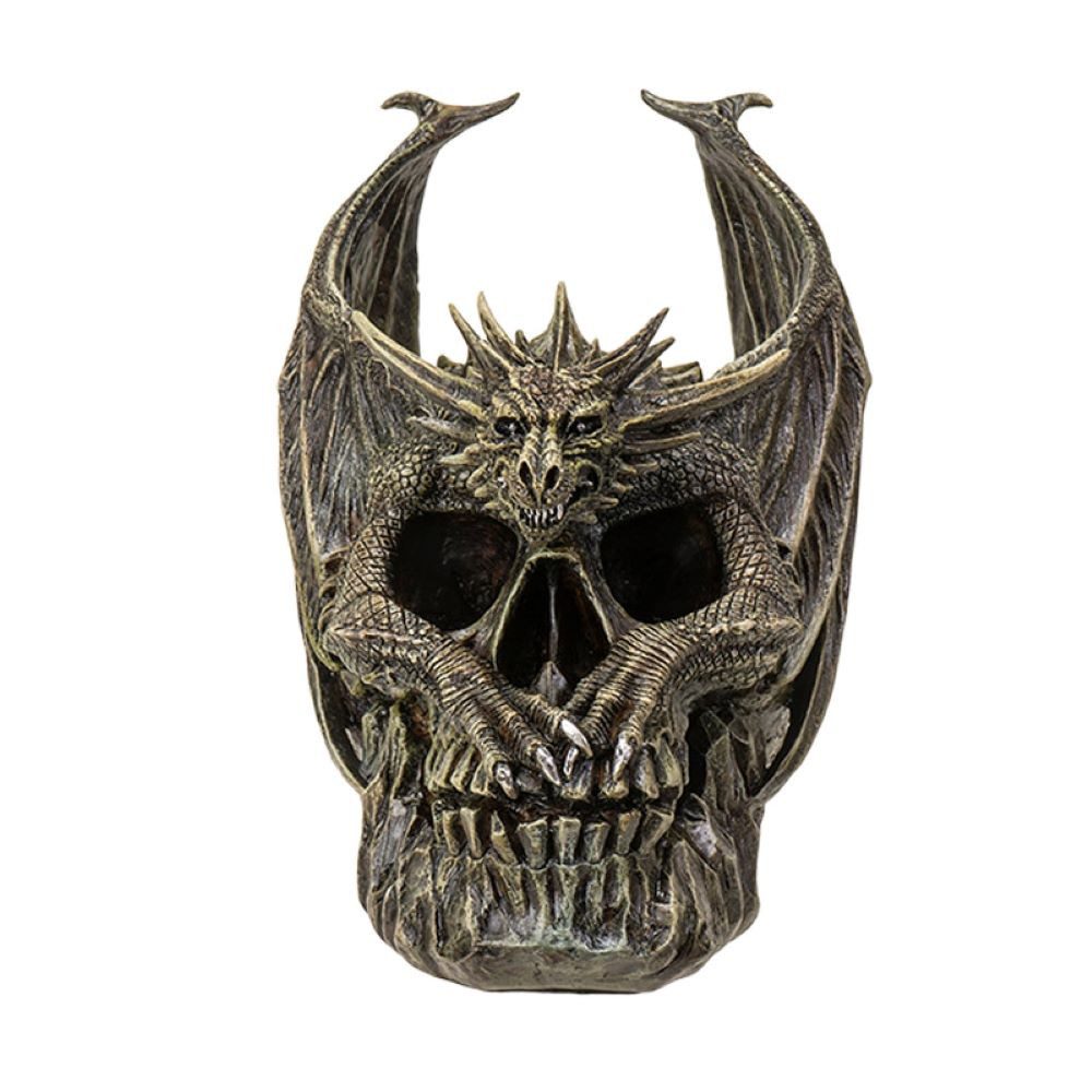 MystiCalls Dekofigur Totenkopf "Draco Dragon" Gothic Skull Drache Designer günstig online kaufen