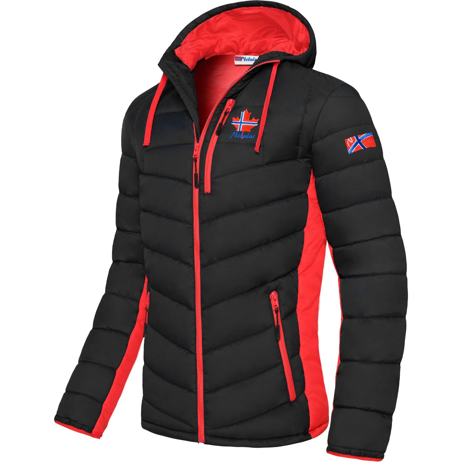 Winterjacke MERIK, P5150 - Herren, schwarz-rot, XL