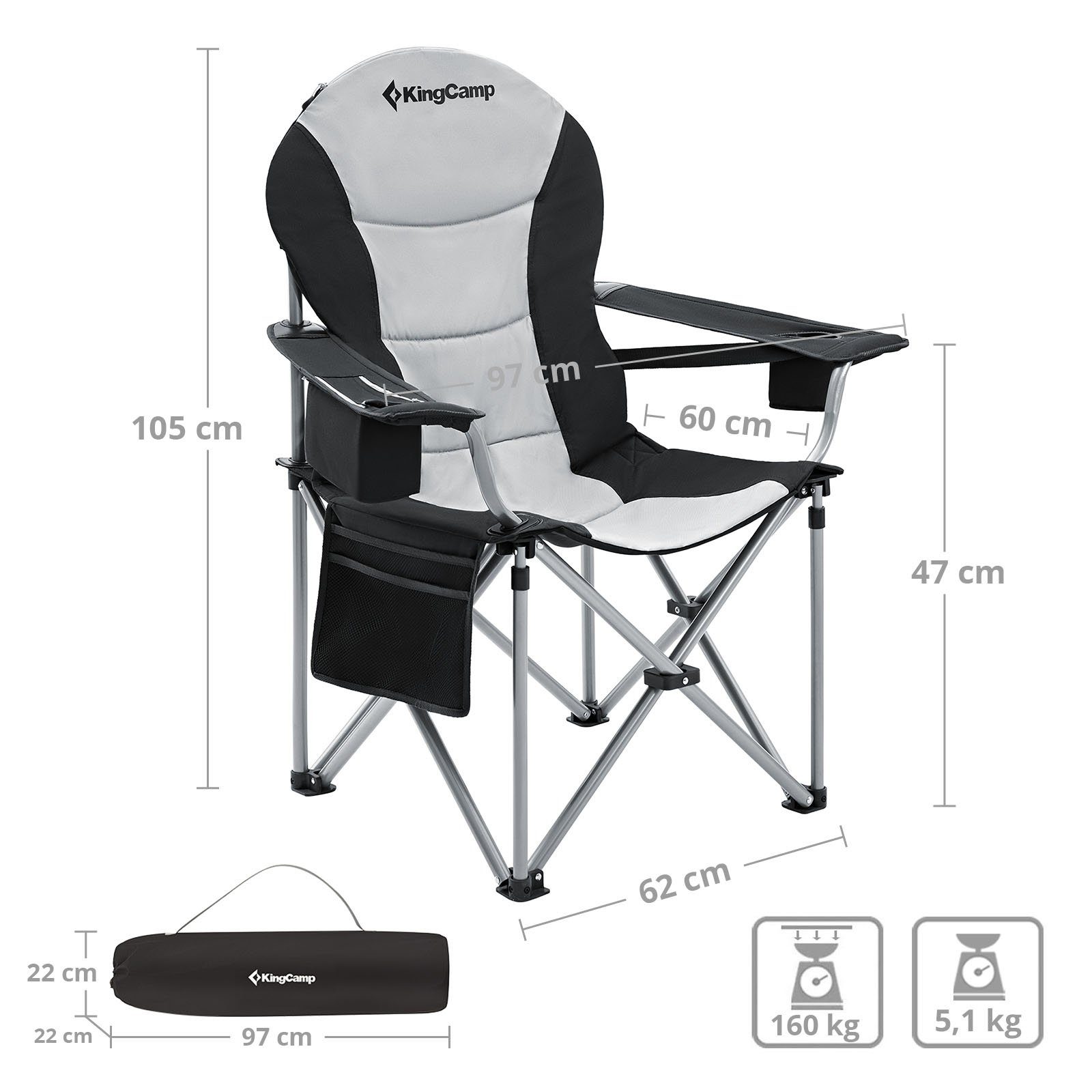 KingCamp Campingstuhl Camping Falt Stuhl Klapp günstig online kaufen