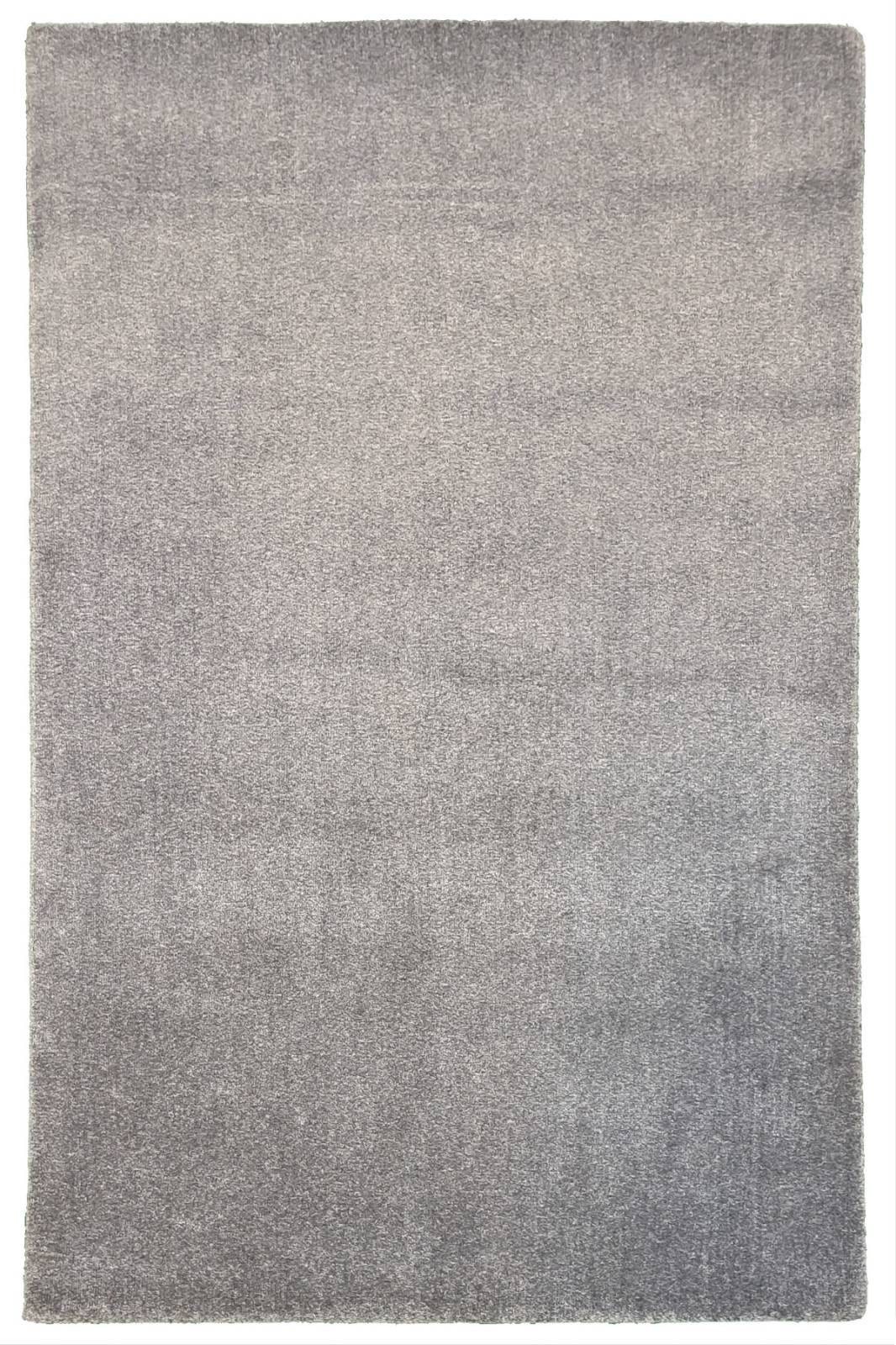 Rug Studios Teppich LUXURY, Rechteckig, Höhe: 15 mm, Handgewebt, 80 x 250 cm, Silber-Grau