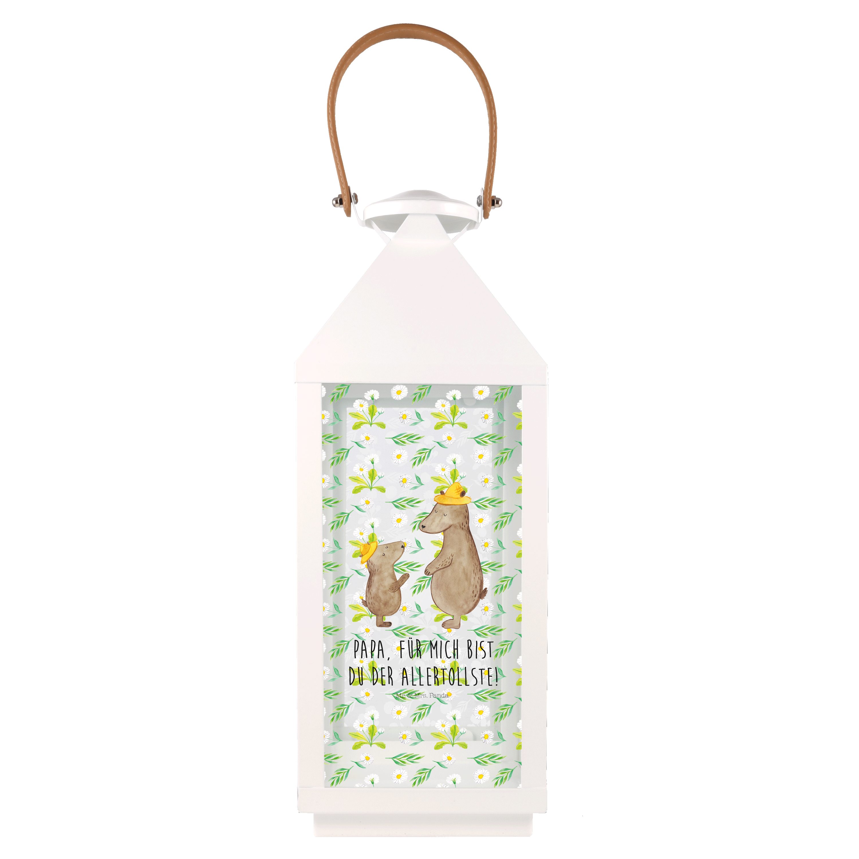 Mr. & Mrs. Panda Gartenleuchte Bären mit Hut - Transparent - Geschenk, Vater, XXL Laternen, Laterne