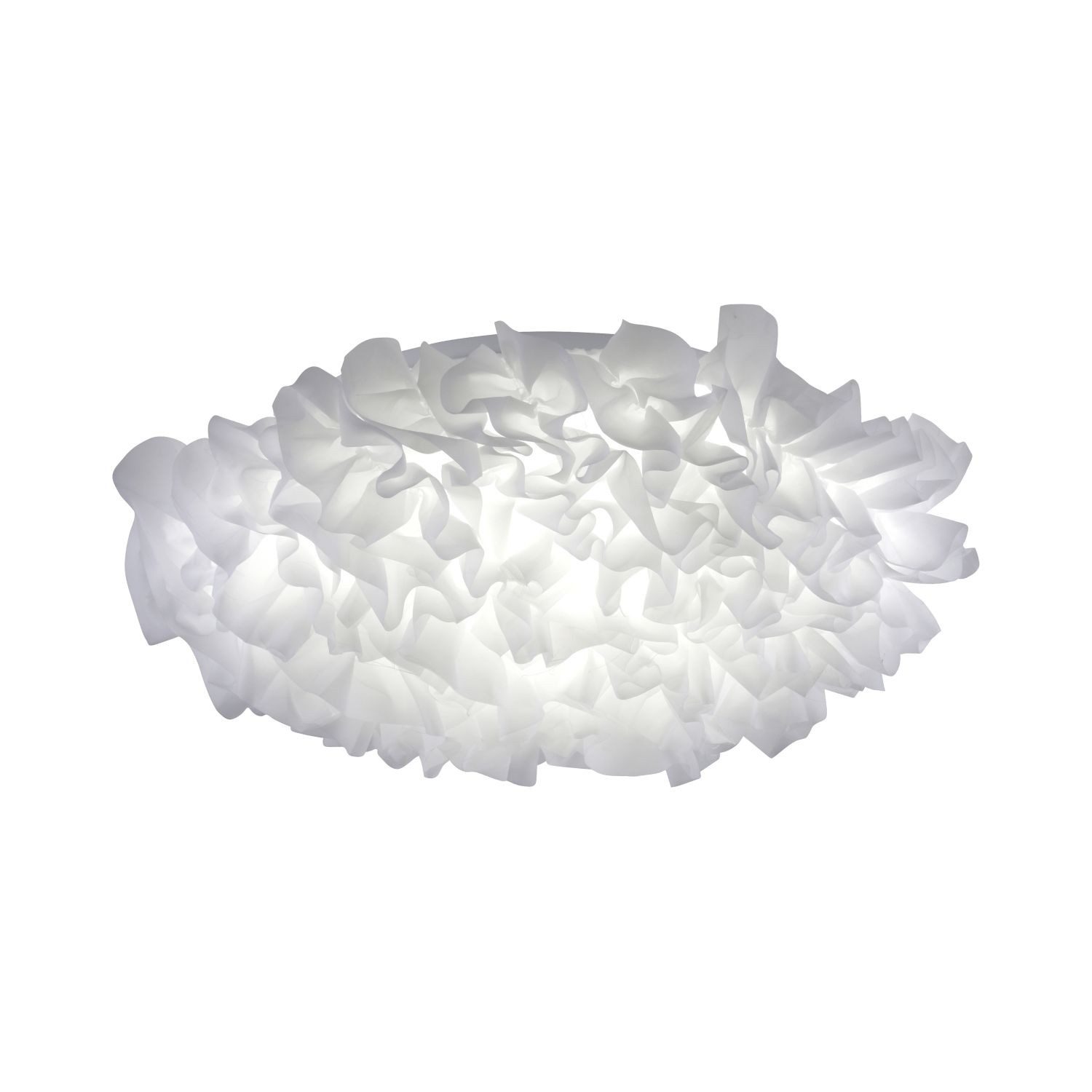 Licht-Erlebnisse Deckenleuchte HESLOR, LED fest integriert, LED mit Dimmer Stoff rund D: 50 cm Weiß Farbwechsel 2700-5000 K