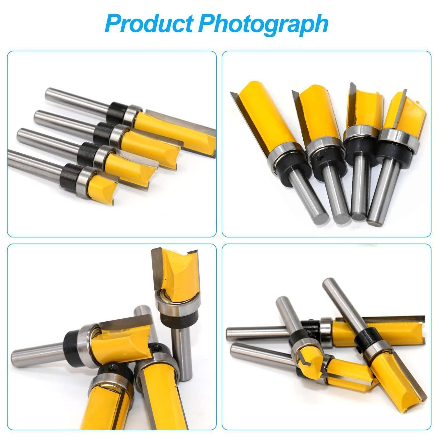 LuxusKollektion Fräsbohrer Bündigfräser 8mm Schaft Kugellager Oberfräser Holzzuschnitt 4