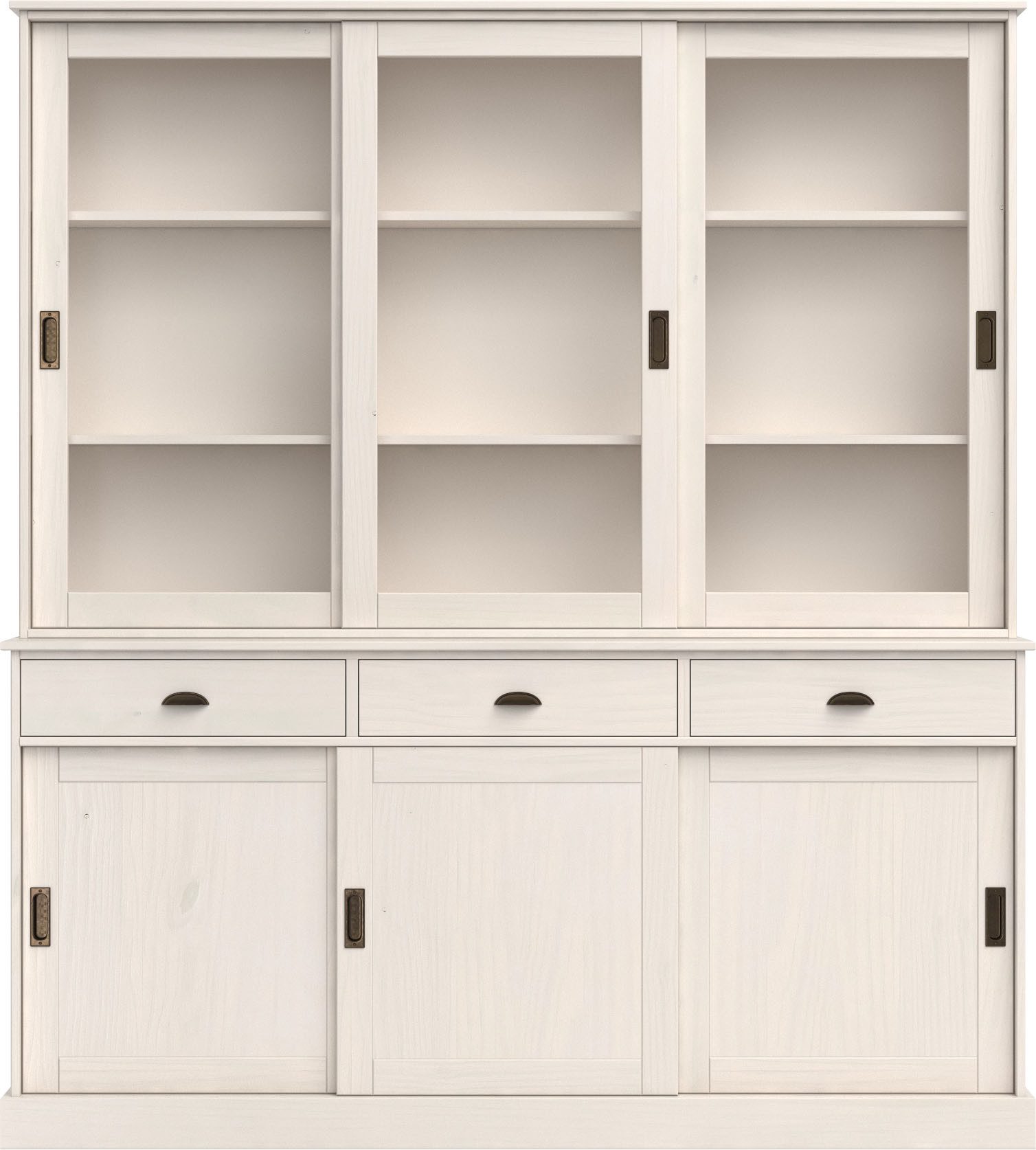 OTTO home Buffet Schröder mit 6 Schiebetüren, davon 3 mit Glaseinsatz,Br.170 cm, Kiefer massiv – Bild 4 von 5