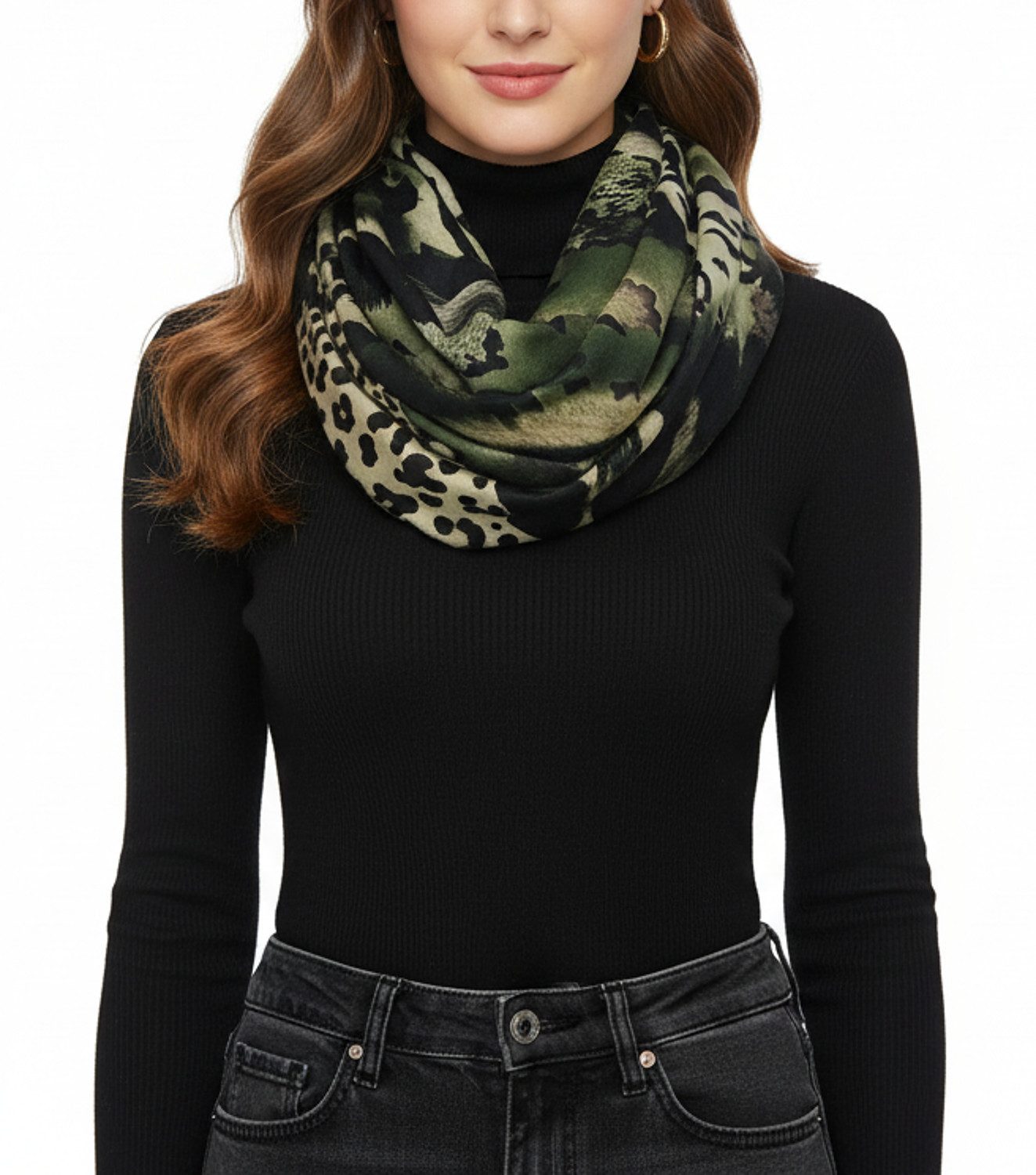 dy_mode Loop Damen Loopschal mit Animal-Print Rundschal Schlauchschal, Anim günstig online kaufen