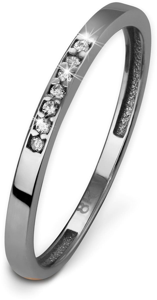 GoldDream Goldring GoldDream Goldring 333er Weißgold 8 Karat GDR502JX (Fingerring), Damen Ring aus 333 Weißgold - 8 Karat, Farbe: silber, weiß