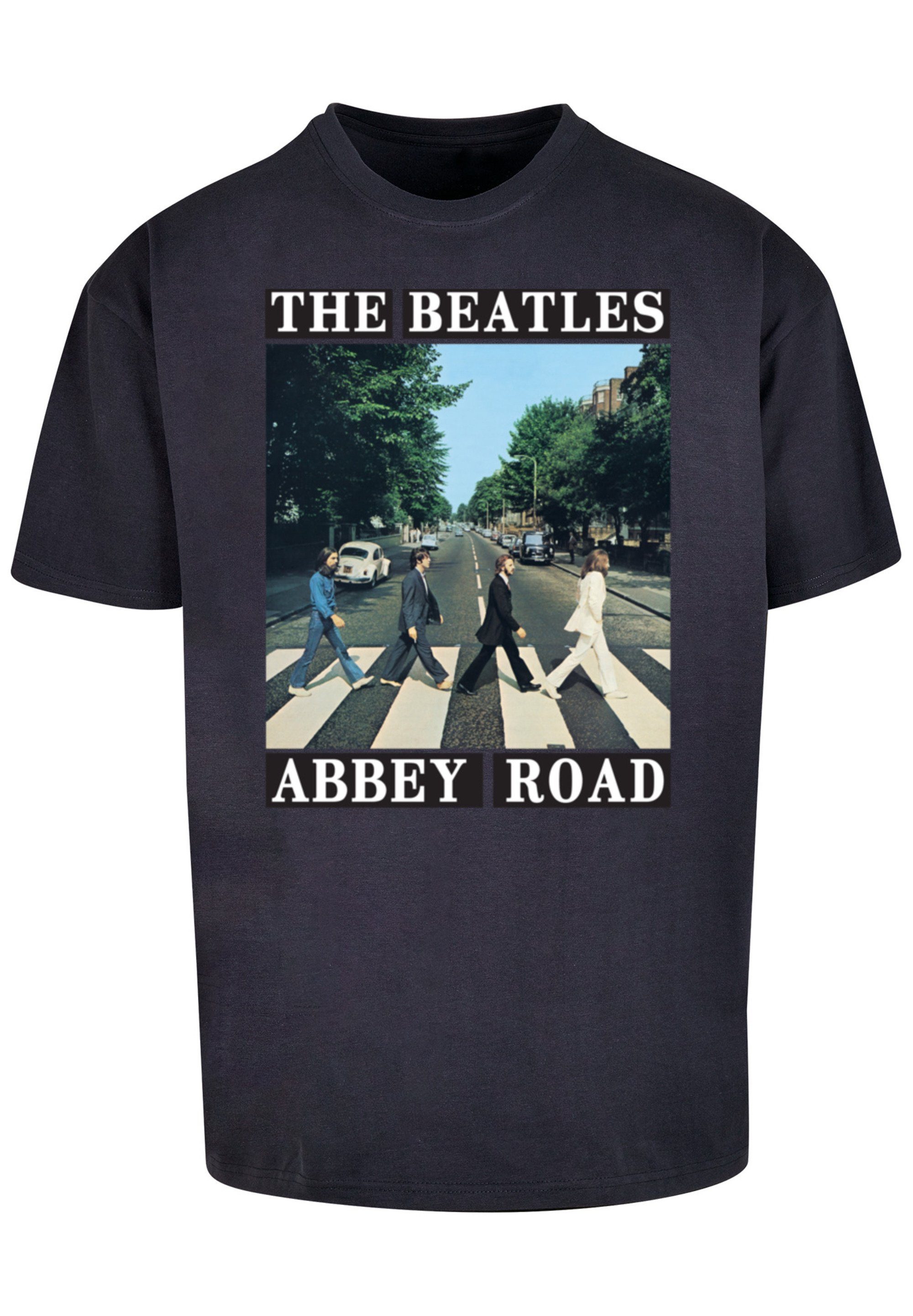 navy Print The Abbey Beatles Band T-Shirt Road F4NT4STIC