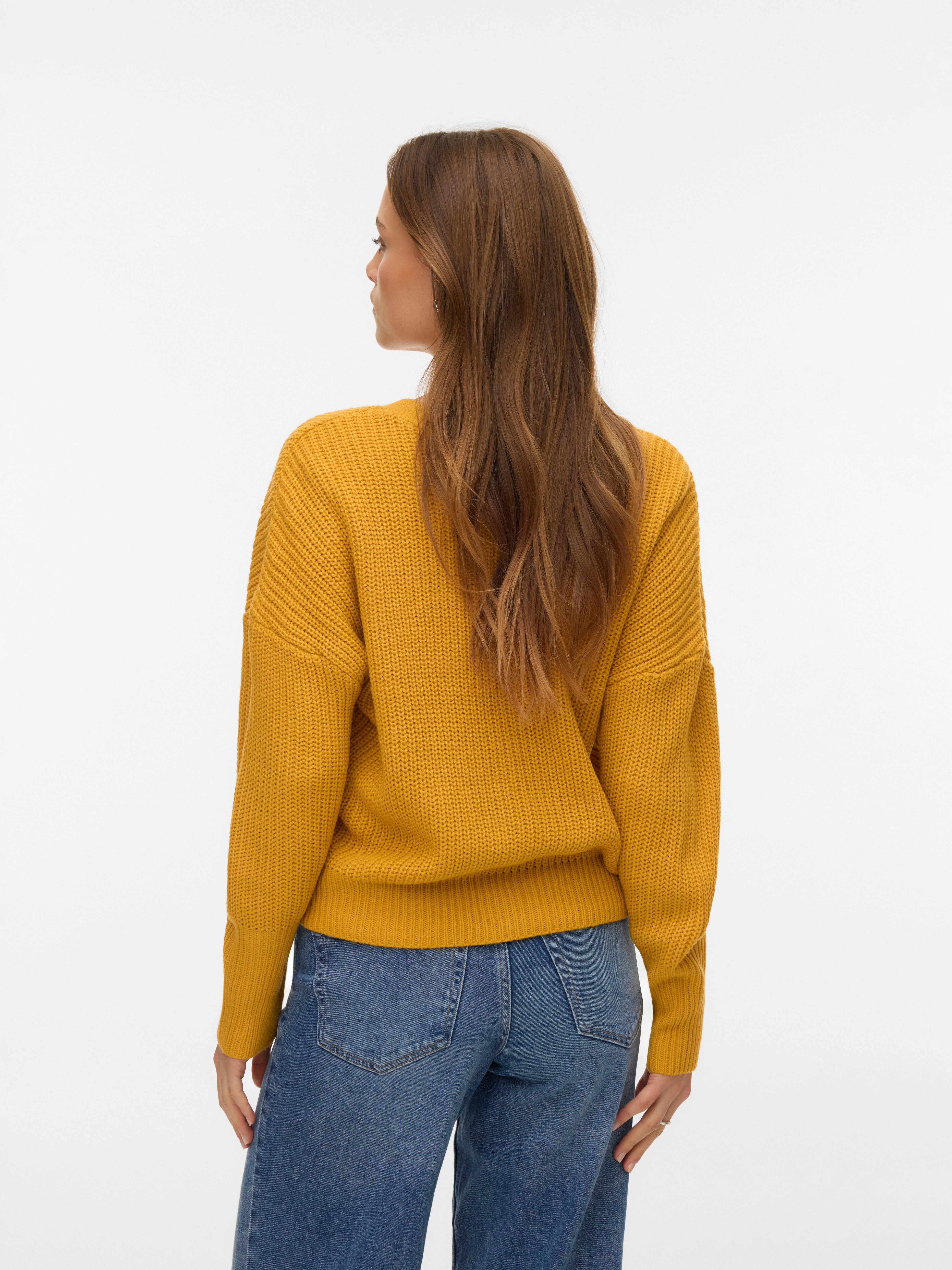 Vero Moda Strickjacke VMLEA LS V-NECK CUFF CARDIGAN NOOS Rippstrick günstig online kaufen