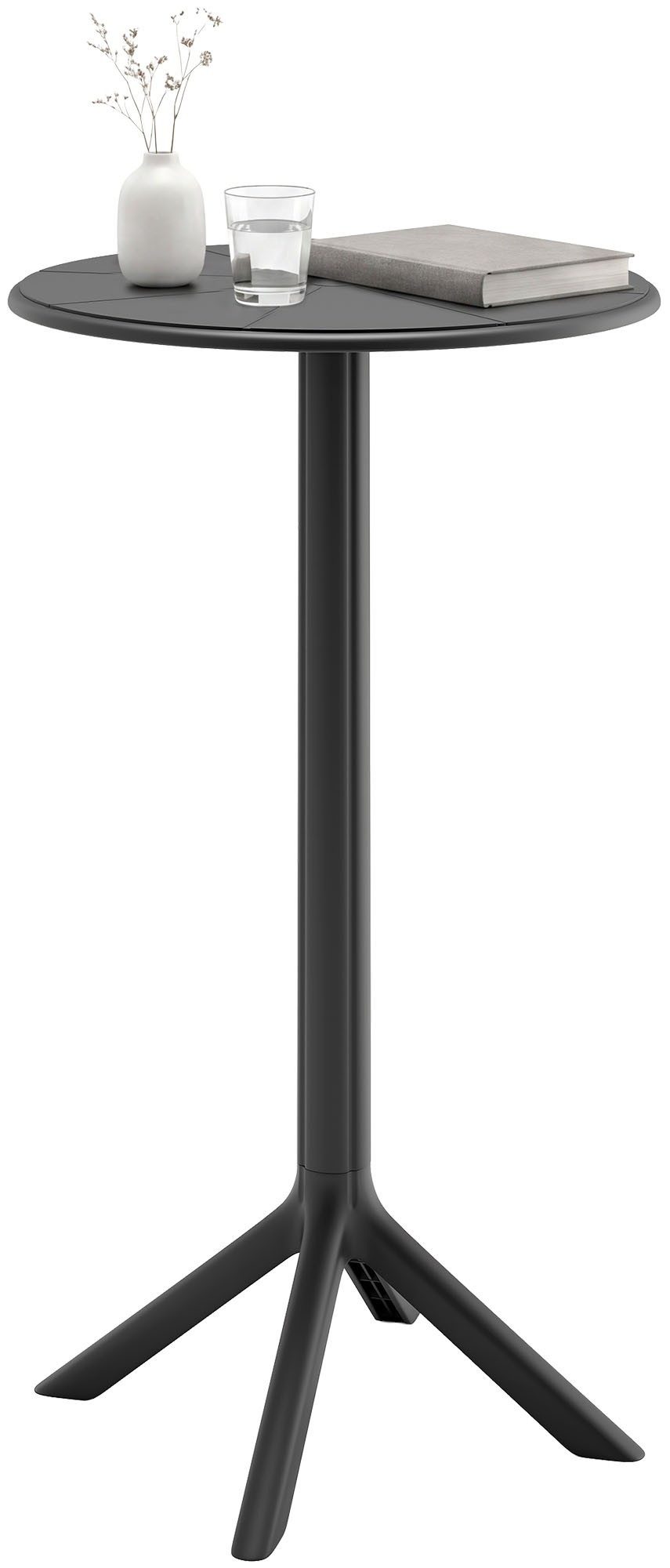 furnicato Stehtisch Tomas 60x107 cm schwarz (1-St), Werkzeuglos zerlegbarer Bistrotisch für deinen Balkon