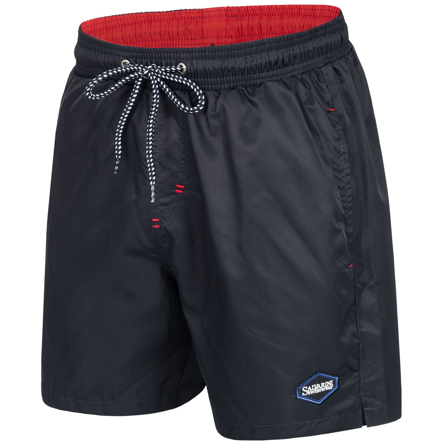 Alessandro Salvarini Shorts AS-135 mit Reißverschlusstaschen Navy-Rot