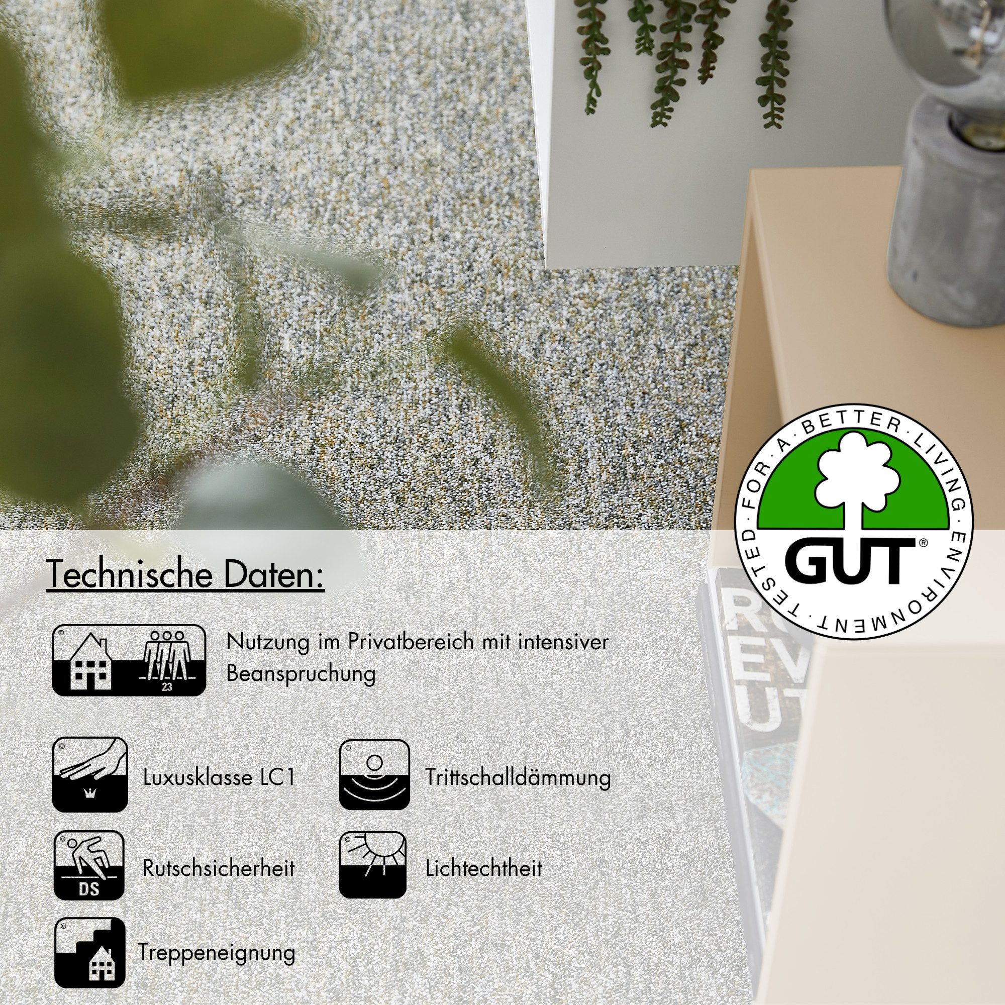 Andiamo Teppichboden Gambia, Feinschlinge, Made in Belgium, rechteckig, Höhe: 7,2 mm, meliert, Breite 400 cm oder 500 cm, strapazierfähig, pflegeleicht