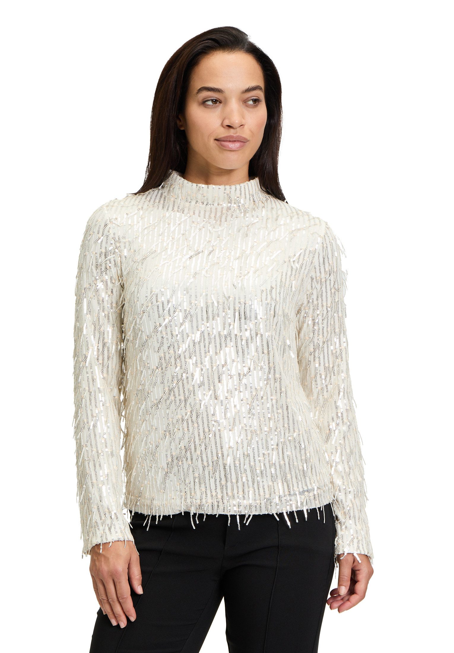 Cartoon Schlupfbluse Damen mit Pailletten günstig online kaufen