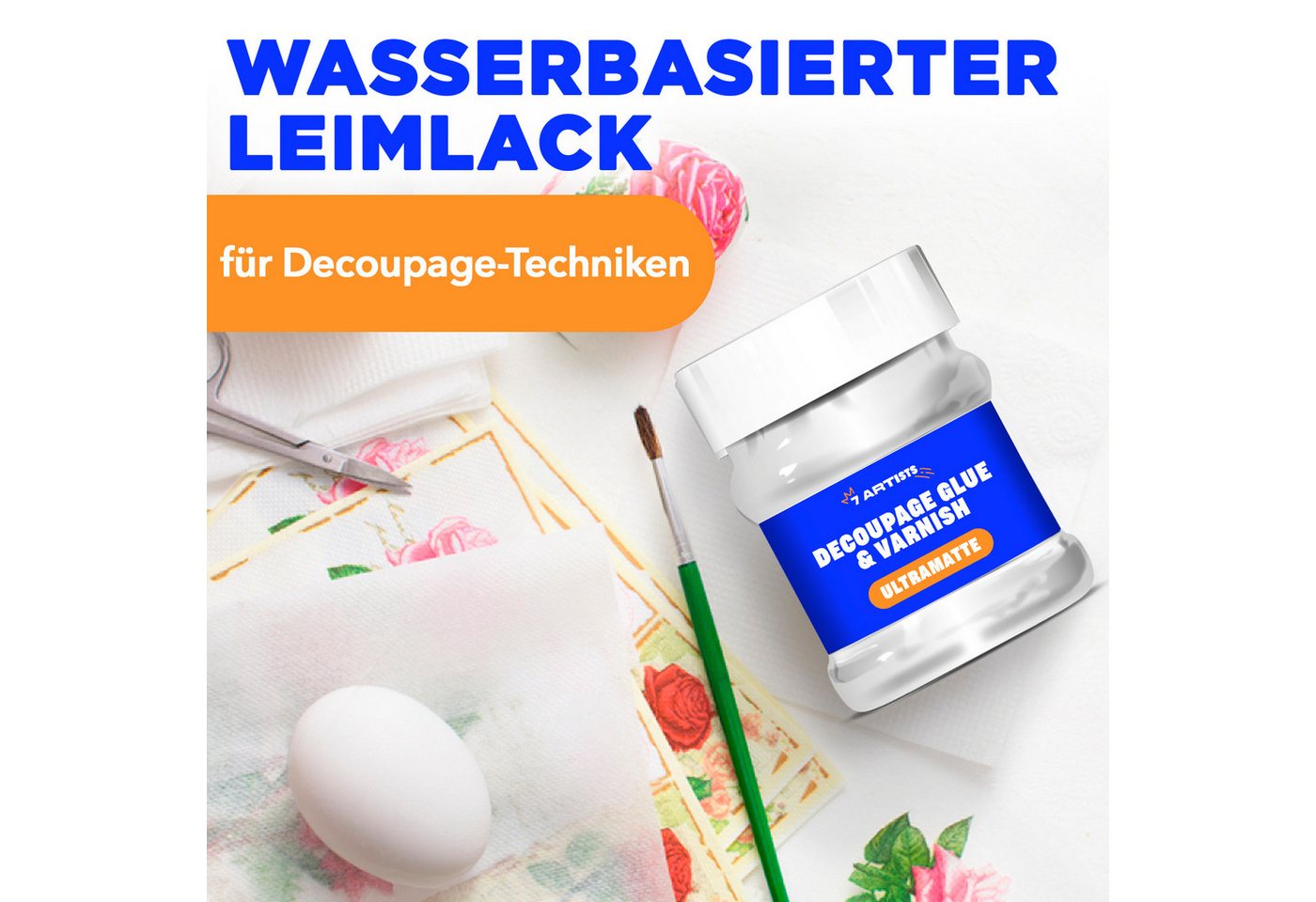 Thumbnail - 7 Artists Bastelkleber Decoupage Kleber Lack Wasserfest 230 ml, Half Glossy und Matt, Decoupage Kleber + Lack