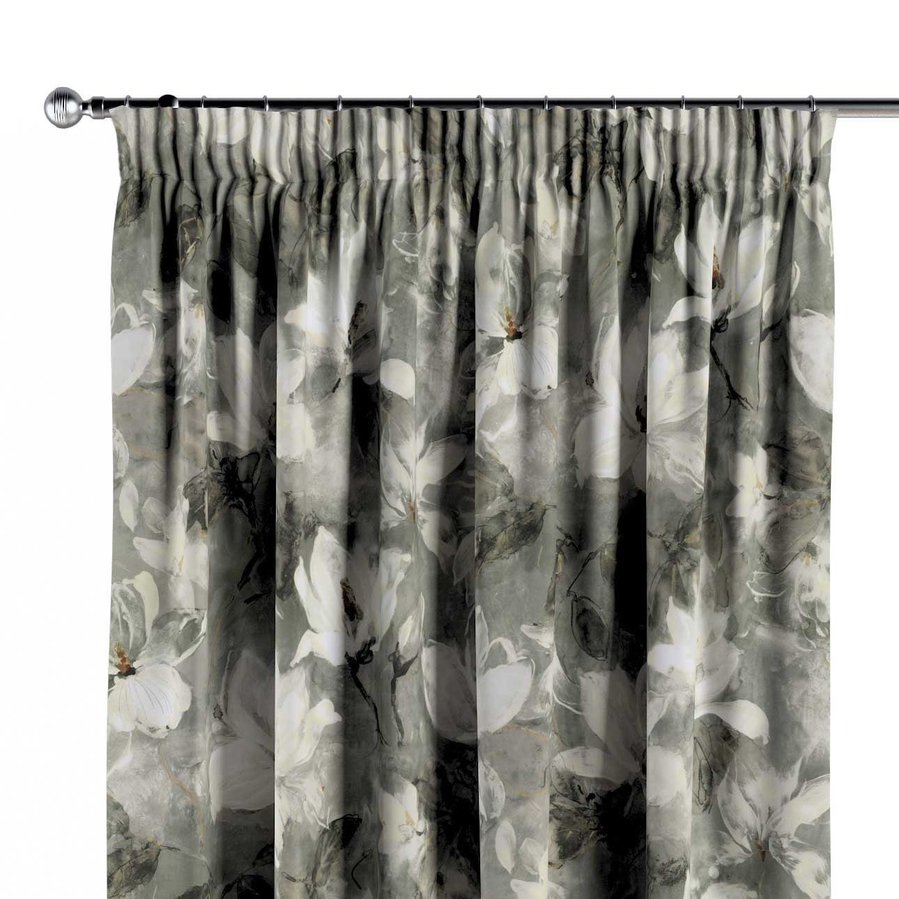 grau-weiß cm, Vorhang 130x100 Kräuselband mit Velvet, Dekoria Vorhang