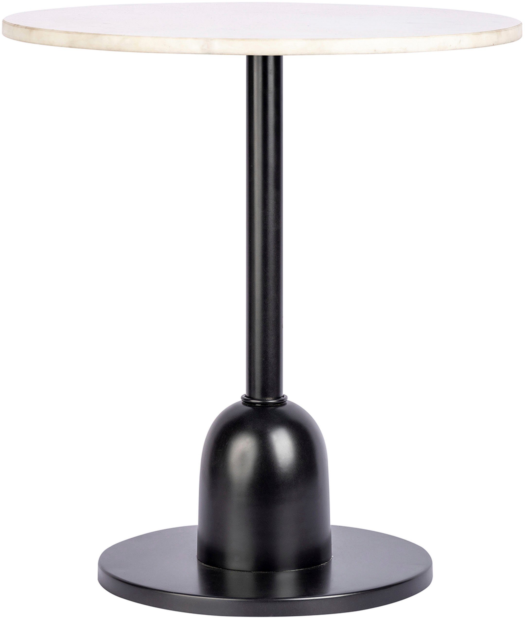 Kayoom Beistelltisch Gordon 125, einzigartiges Design durch Herstellung in Handarbeit (1-St), Industrial Style, Tischplatte aus Marmor, runde Form