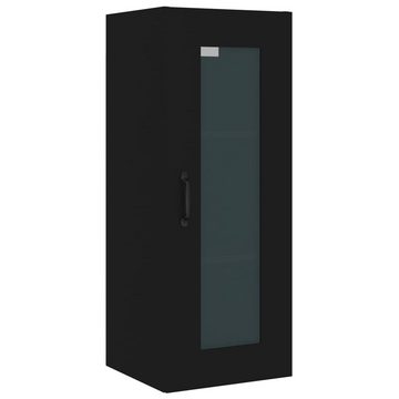 vidaXL Anrichte Hängeschrank Schwarz 34,5x34x90 cm Glas Vitrine