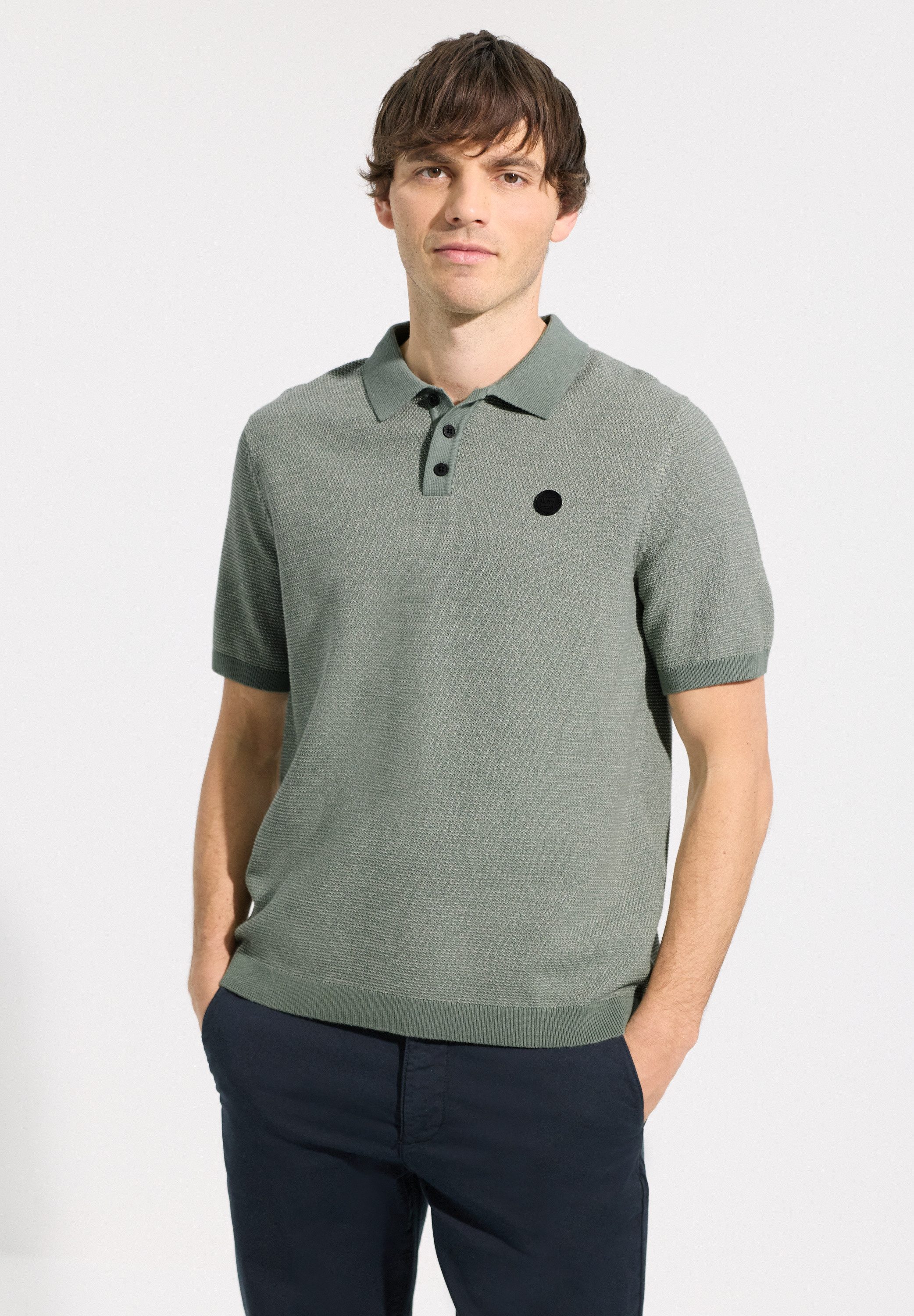 STREET ONE MEN Kurzarmpullover im soften Baumwoll-Mix günstig online kaufen
