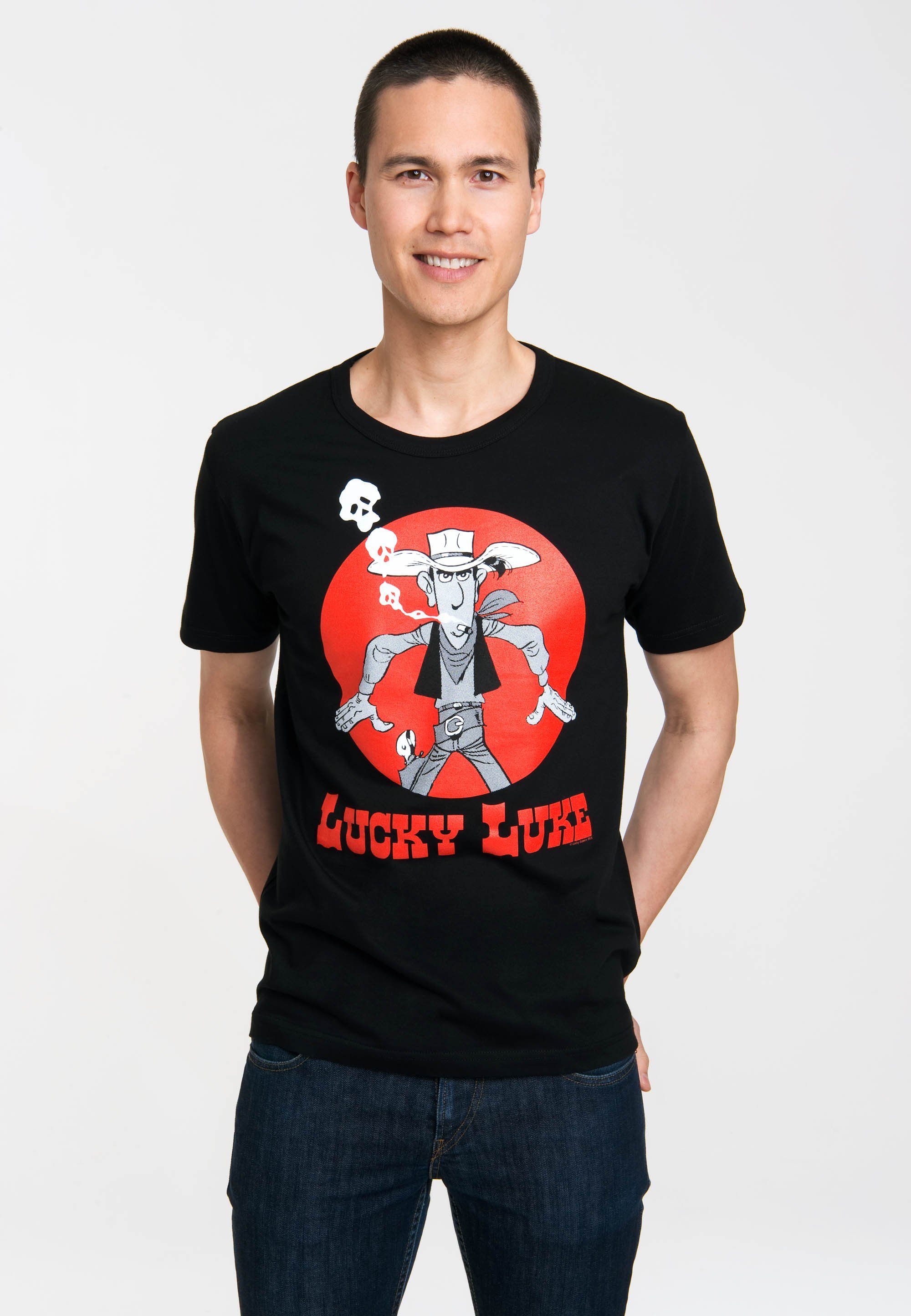 LOGOSHIRT T-Shirt Lucky Luke - Daisy Luke-Print Lucky mit Town