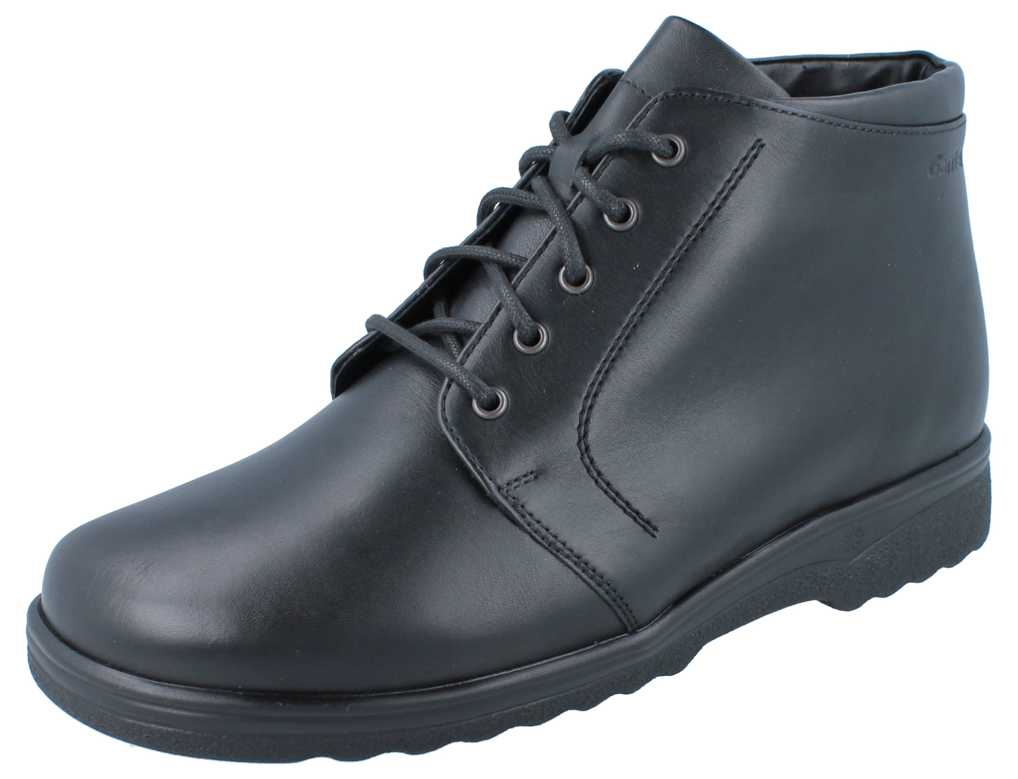 Ganter GANTER Eric H Herren Schnürstiefelette schwarz Glattleder Lammfell - Stiefel Wechselfußbett