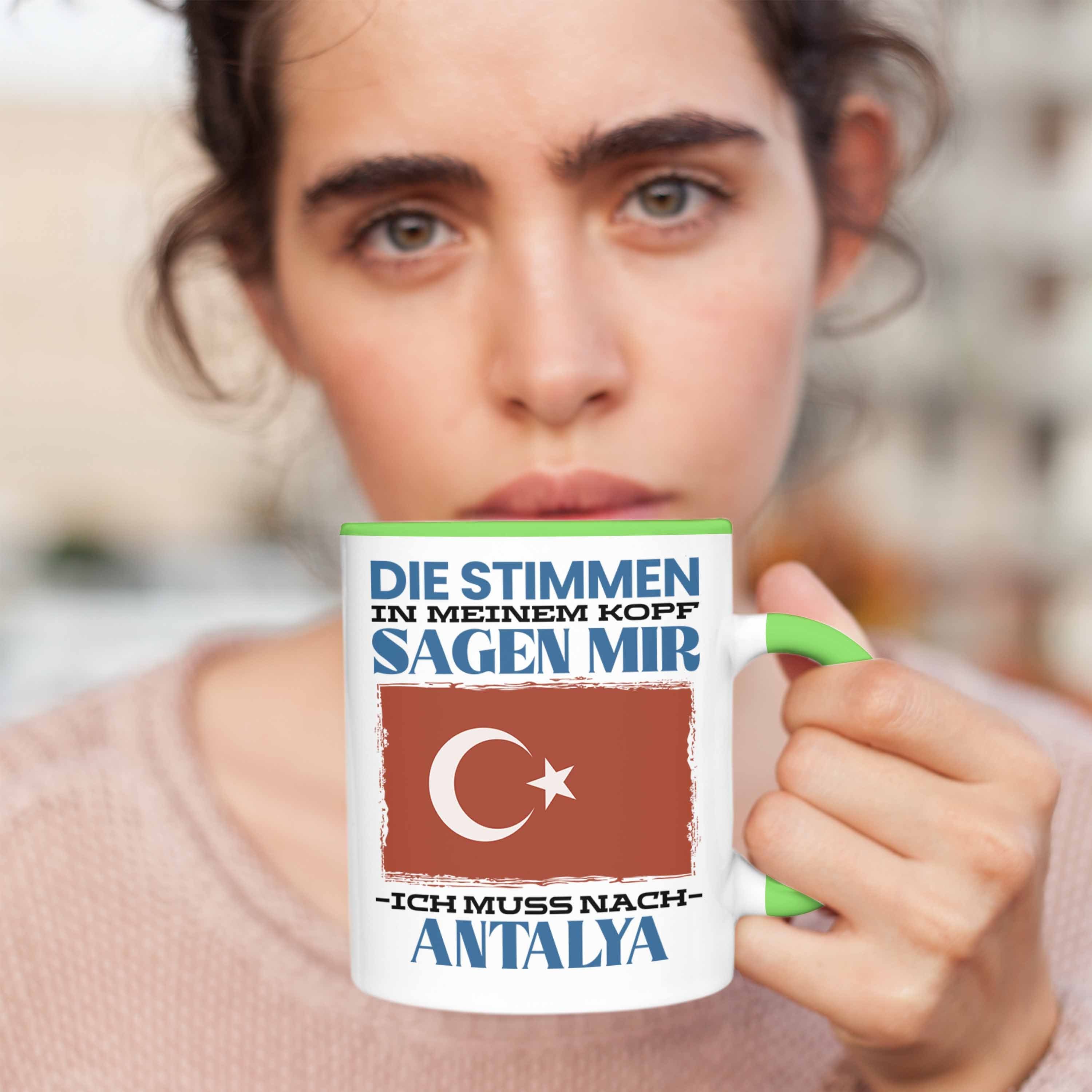 Grün Geschenk Türkei Tasse Urlaub Heimat Spruch Tasse Trendation Geschenkidee Antalya