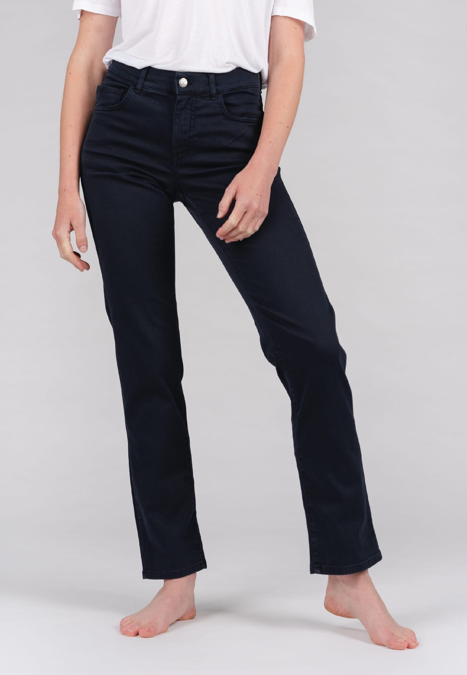 Straight mit Bein ANGELS unifarbenen Design, Straight-Jeans geradem Jeans Fit Dolly mit