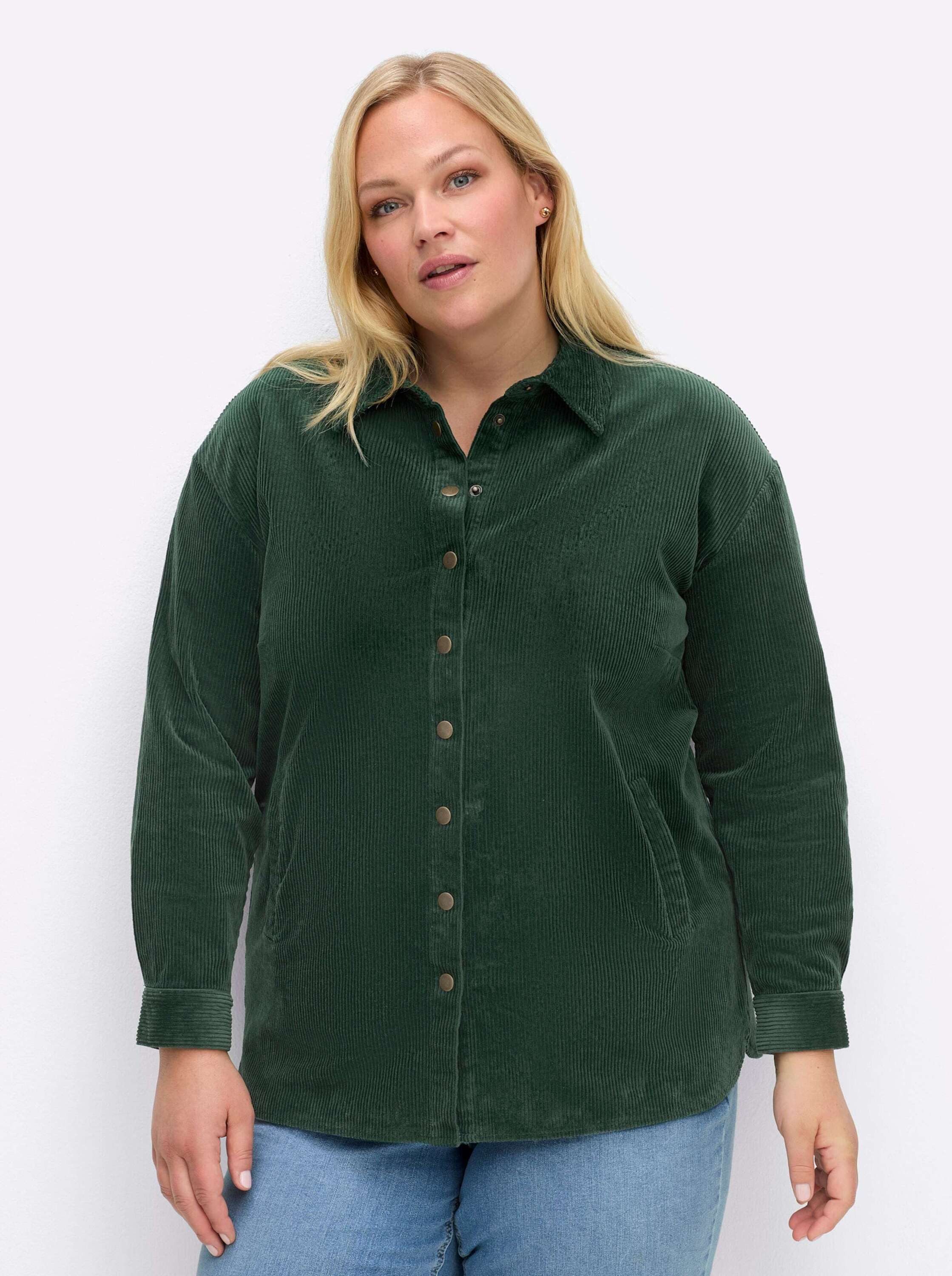 Sheego Klassische Bluse Cord-Bluse Langarm günstig online kaufen