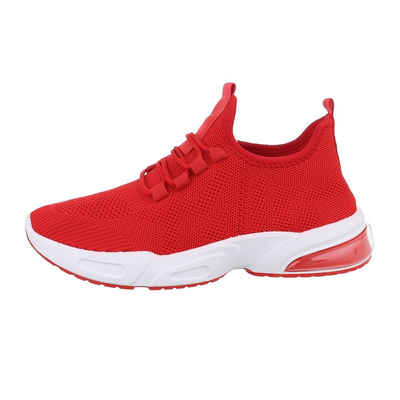 Ital-Design Herren Low-Top Freizeit Sneaker Flach Sneakers in Rot