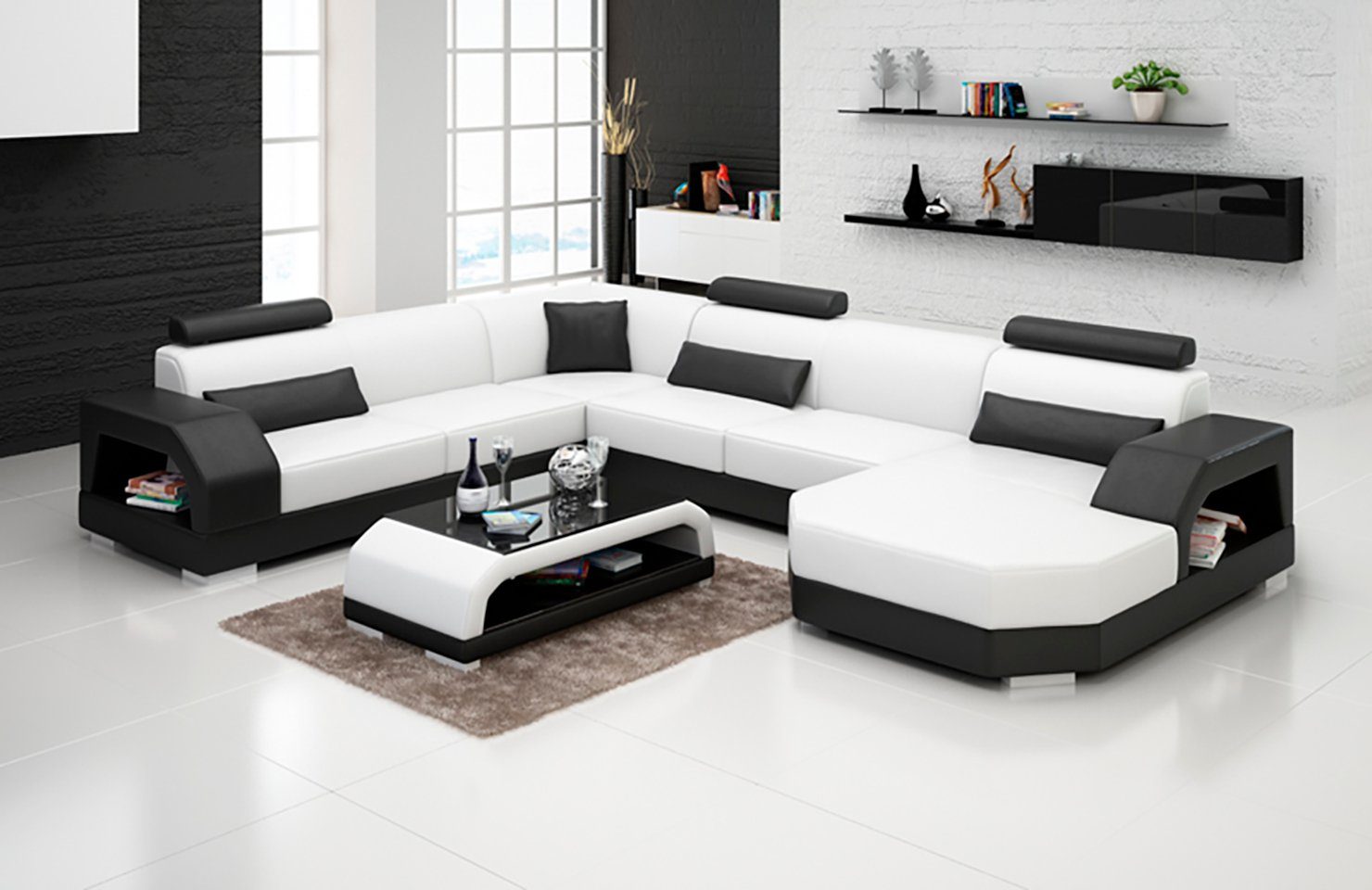 Ecksofa, Ledersofa Ecksofa Eck Design JVmoebel Wohnlandschaft Sofa Modern Couch