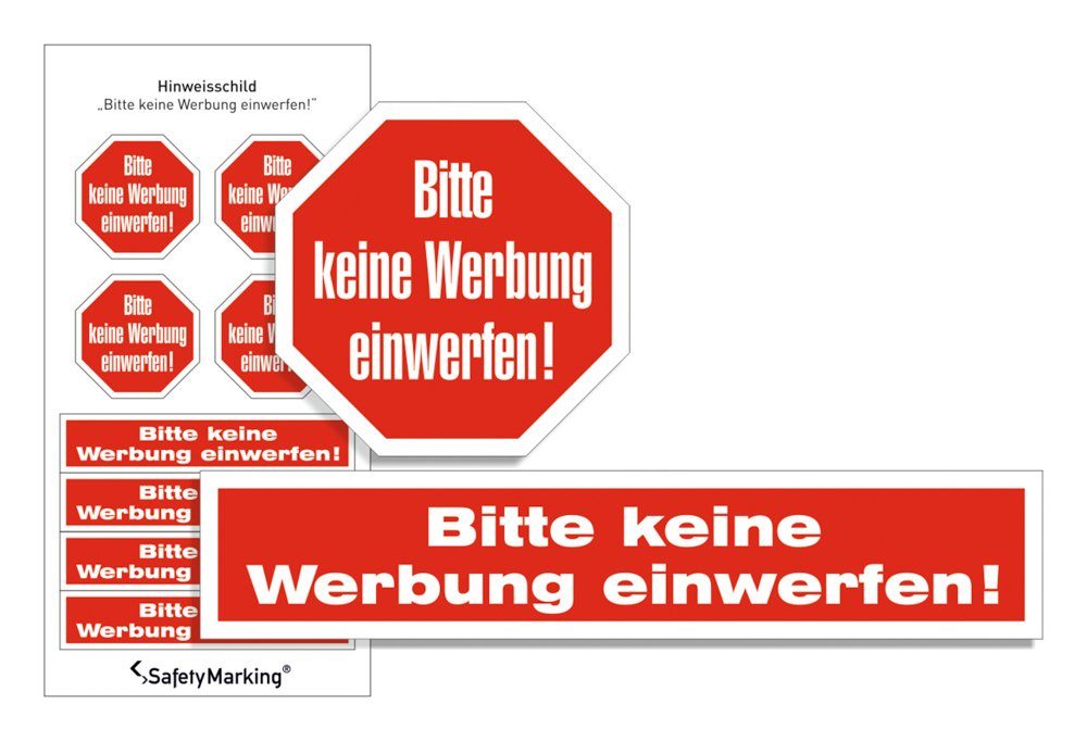 Hinweisschild Bitte keine Werbung einwerfen (2 Motive)