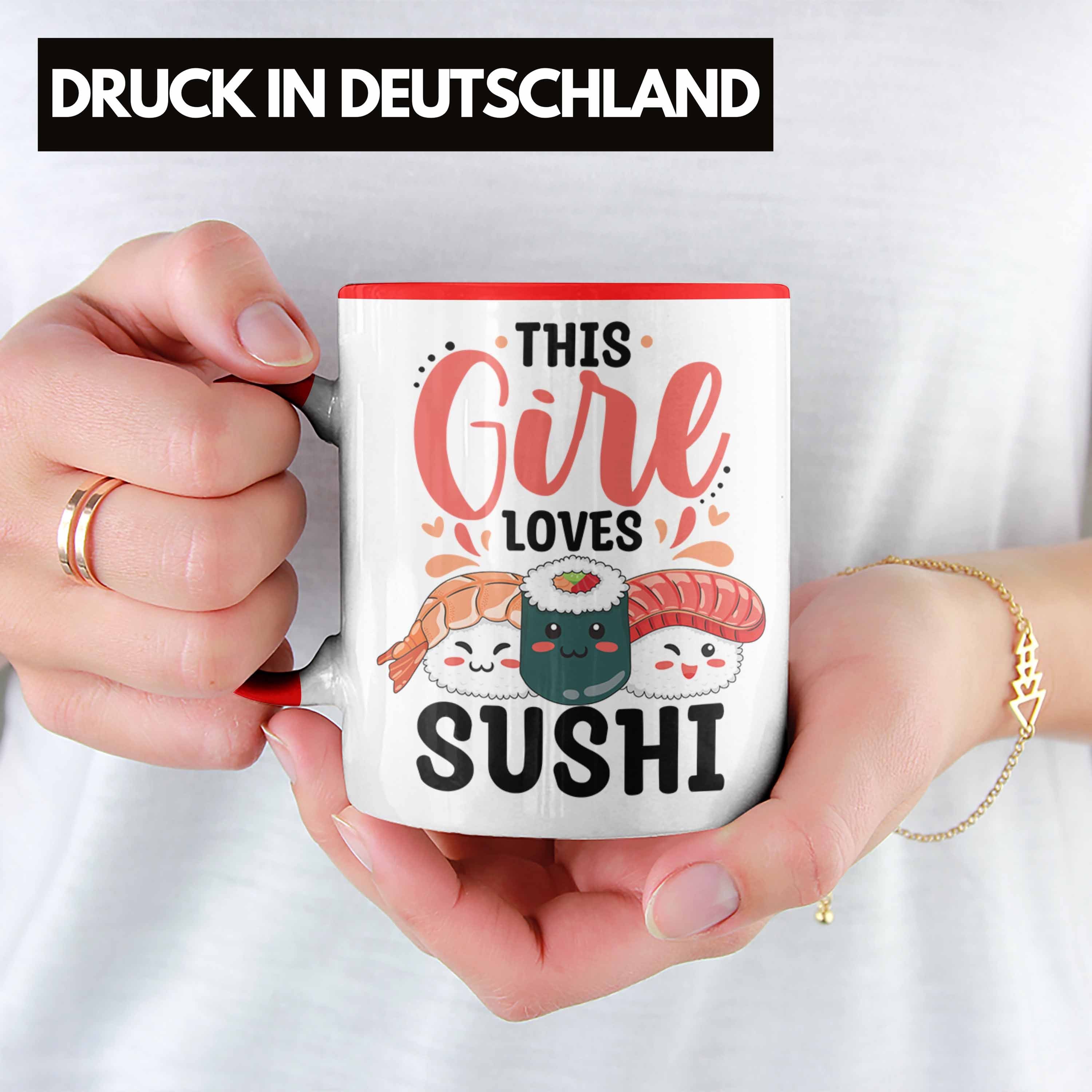 Tasse Lustige Tasse Girl Geschenk This - Sushi Loves Suhsi Geschenkidee Asiatische Shushi-Liebhaber Asiaten Küche Trendation Trendation Rot