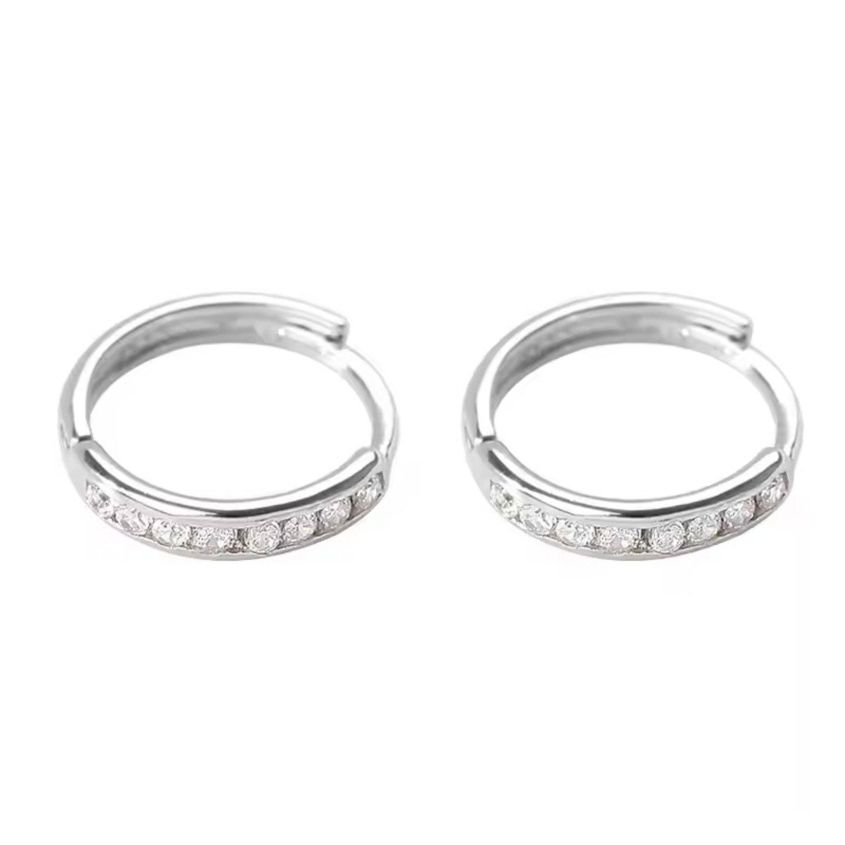 Paar Creolen Ohrschmuck Ohrringe Damenohrringe Creole Zirkonia Glitzerstein