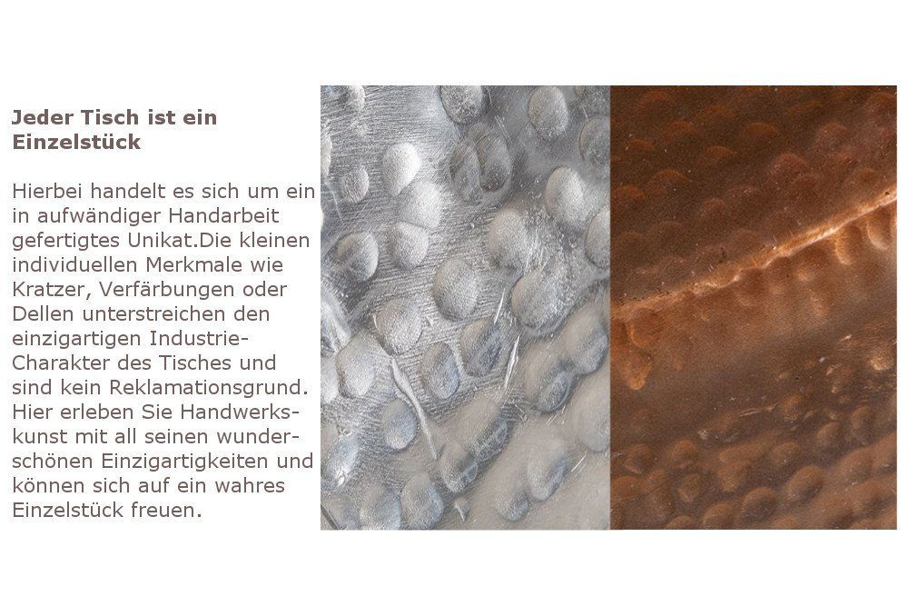 STORAGE Metall handmade · · mit Couchtisch ORIENT · Hammerschlag gold riess-ambiente Wohnzimmer · (Einzelartikel, rund Stauraum · Ø70cm 1-St),