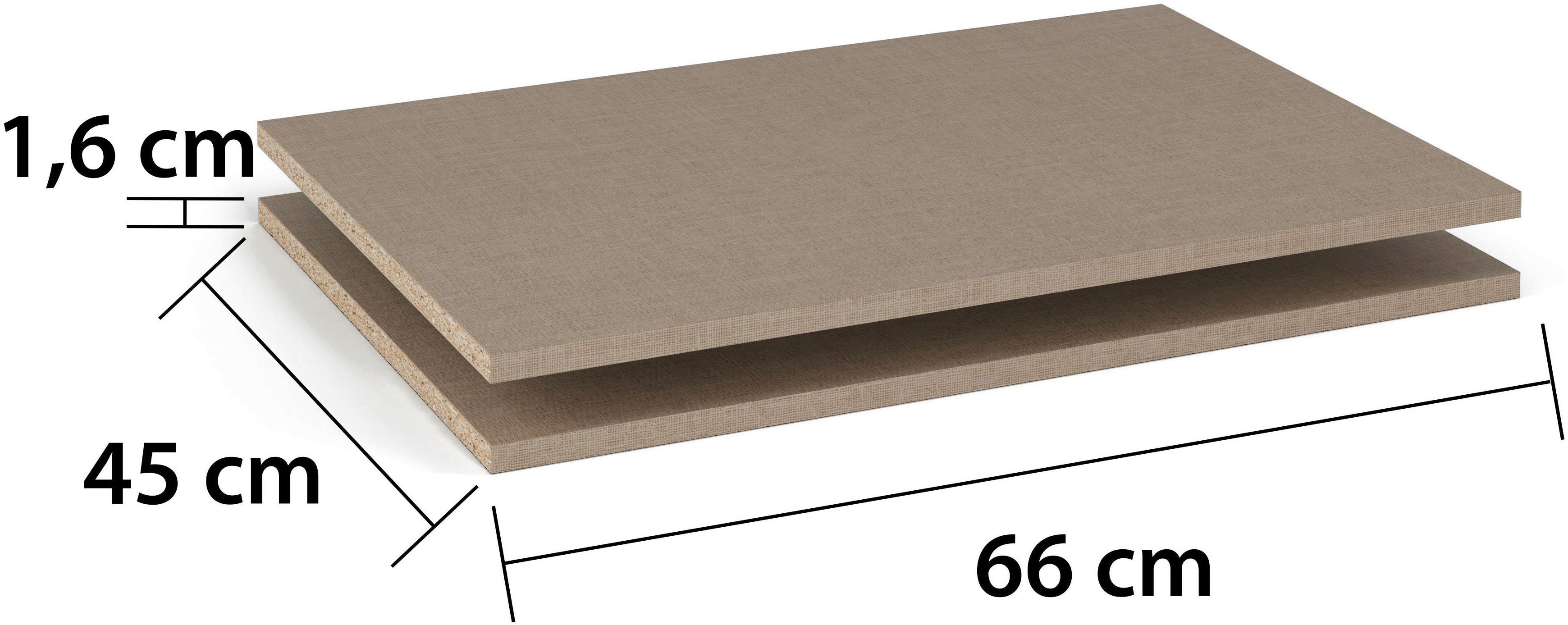 rauch Einlegeboden Zubehör für Rauch-Drehtürenschränke ORANGE, 2er-Set Breite 66 cm, Tiefe 45 cm
