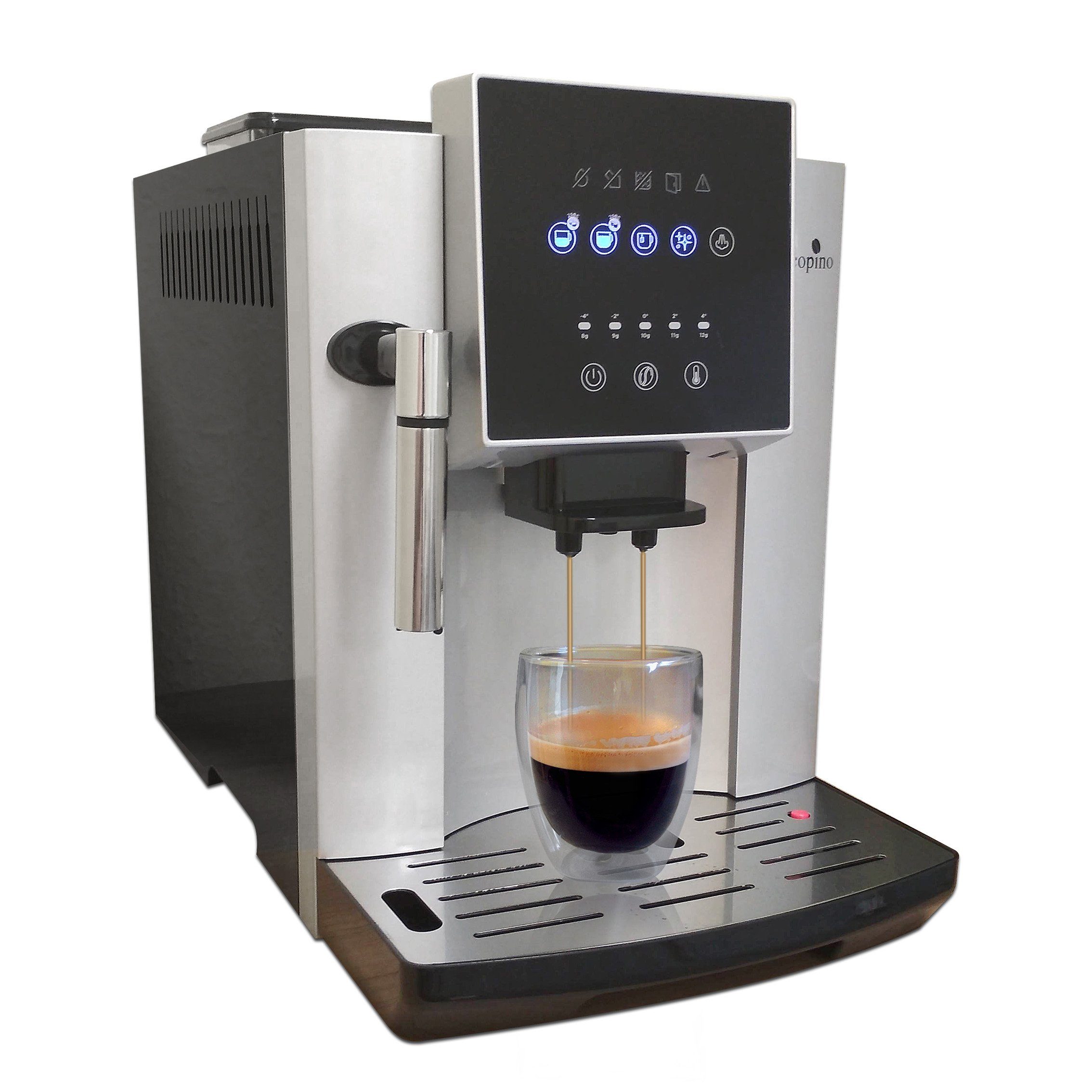 Acopino Kaffeevollautomat Napoli mit Dampfdüse für perfekten Milchschaum, Herausnehmbare Brüheinheit, ULKA Hochleistungspumpe, großes Display