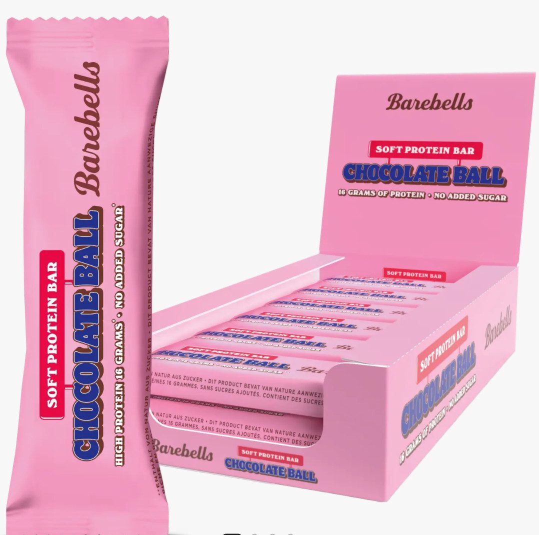 Barebells Protein Bars 12x 55g Soft Chocolate Ball *NEW Proteinriegel Riegel Riegel, 1 er Packung à 12 St., 660 g, Geschmack