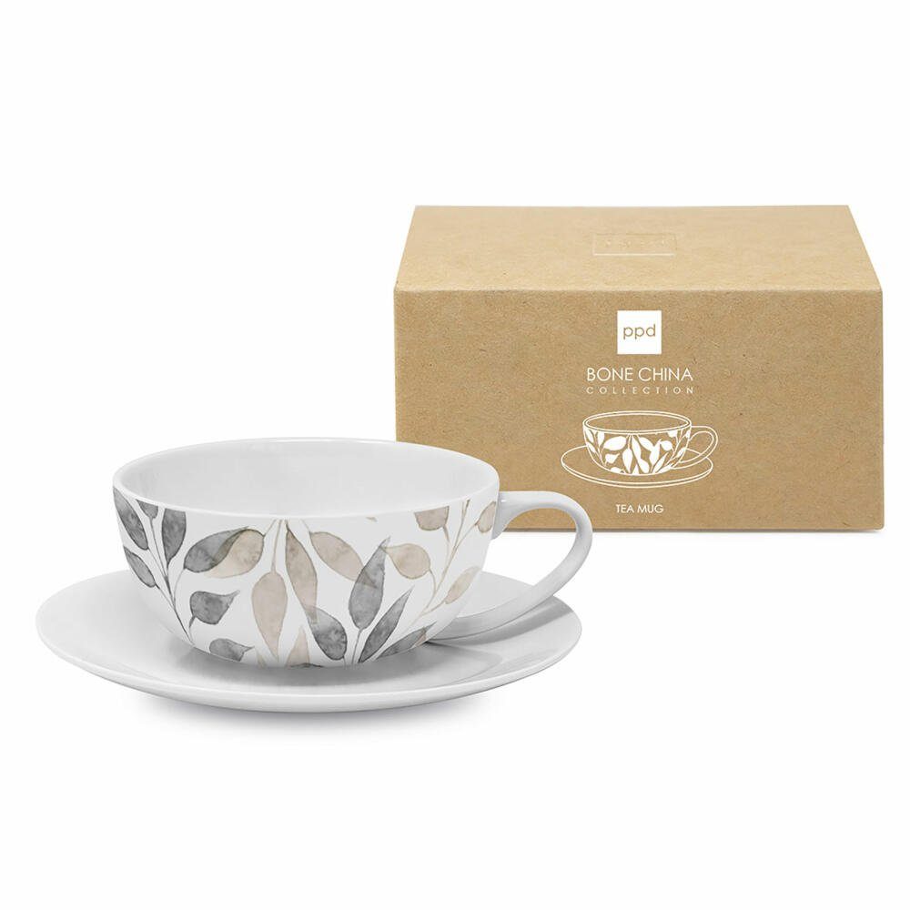 PPD Tasse Scandic Leaves white Bone China T-Mug 350 ml, Bone China