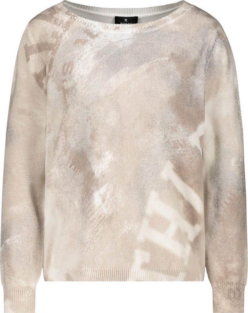 Monari Rundhalspullover Batik-Muster Mit funkelnden Strassdetails günstig online kaufen