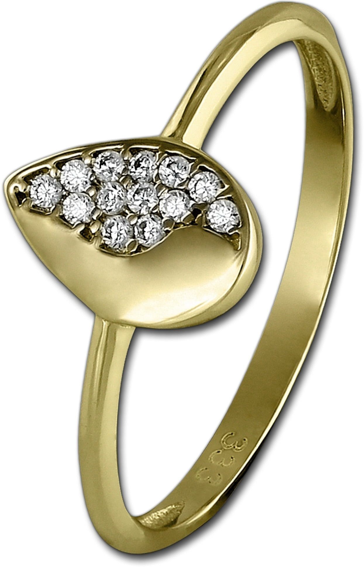 GoldDream Goldring GoldDream Ring Damen Gr. 54 Blatt, Fingerring Größe 54 (17,2), 333 Gelbgold - 8 Karat (Blatt) Echtgold, 3