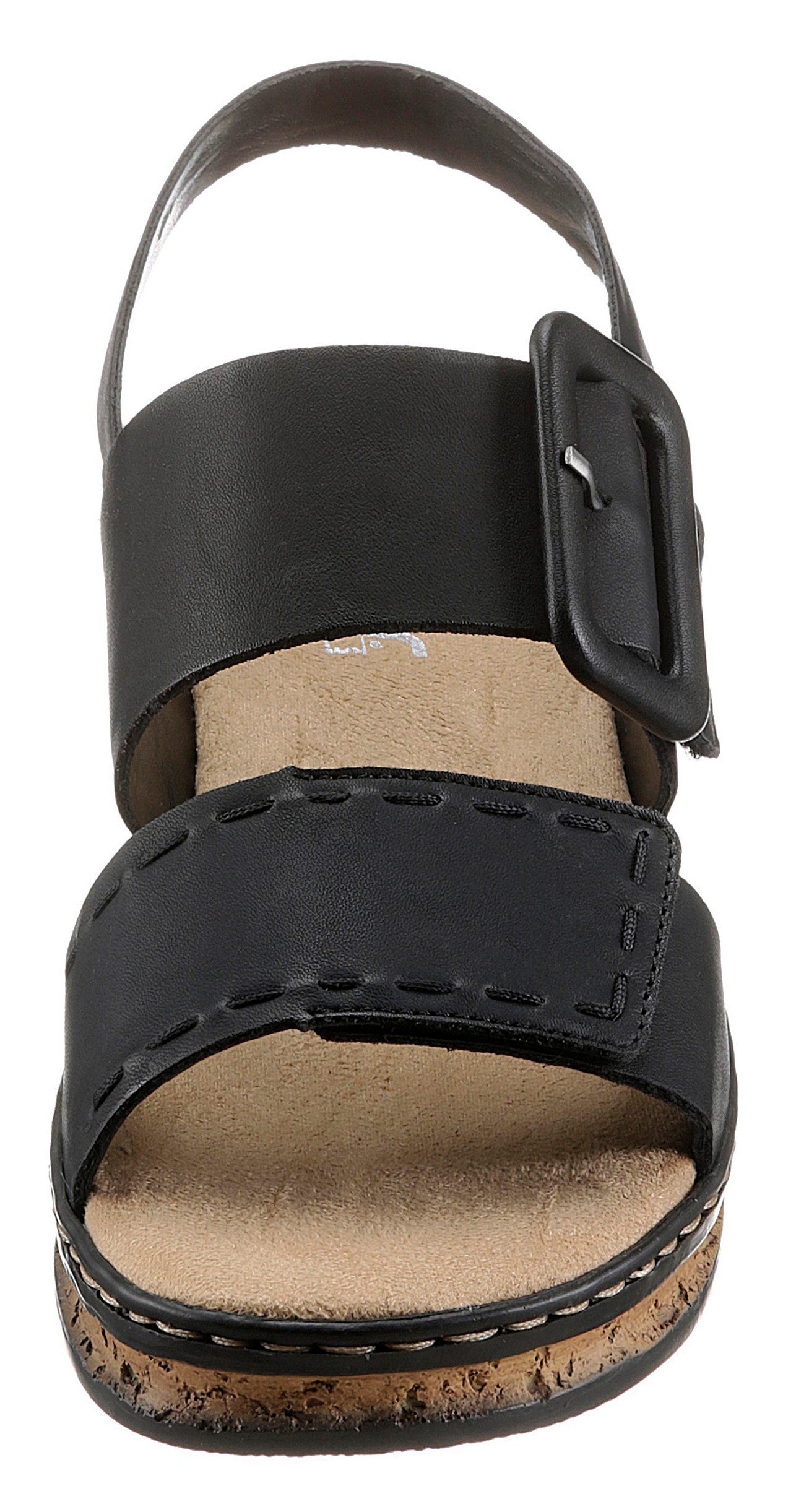 Schuhe Sandaletten Rieker Keilsandalette mit modischer Schmuckspange