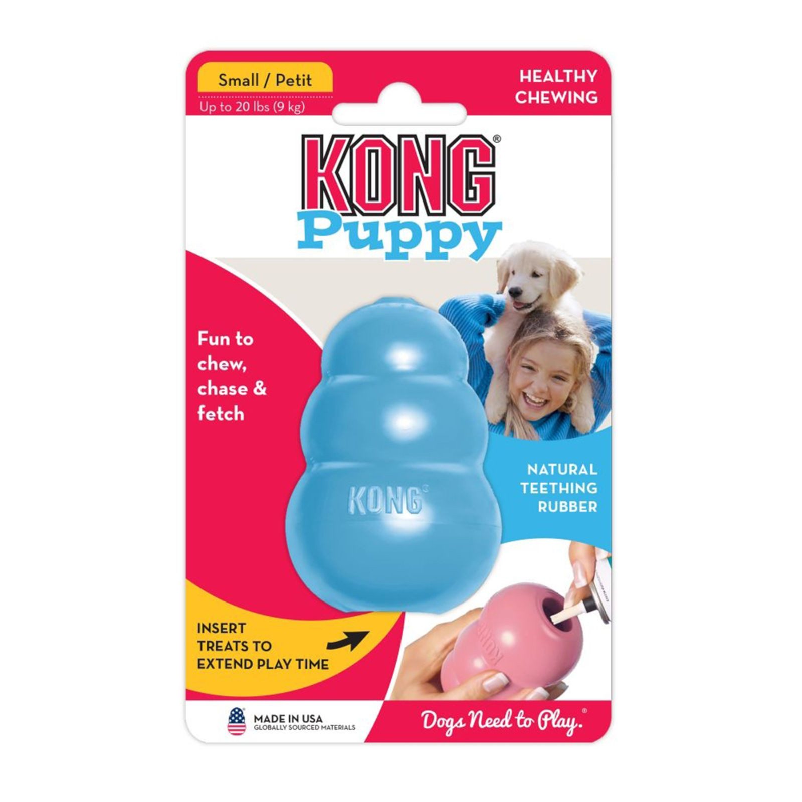 KONG Kauspielzeug KONG Welpenspielzeug Puppy S, natürliches Kauspielzeug für kleine H...