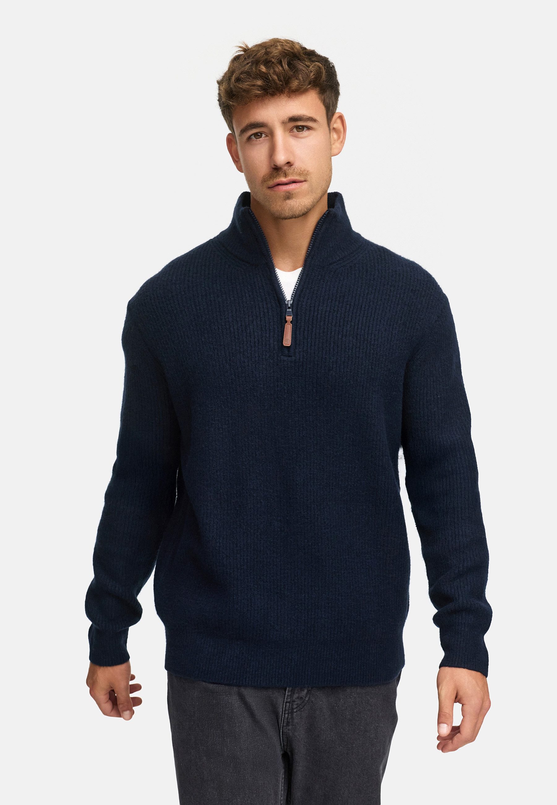 Indicode Strickpullover Herren INPeace Half Pullover Herrenpullover mit Ste günstig online kaufen
