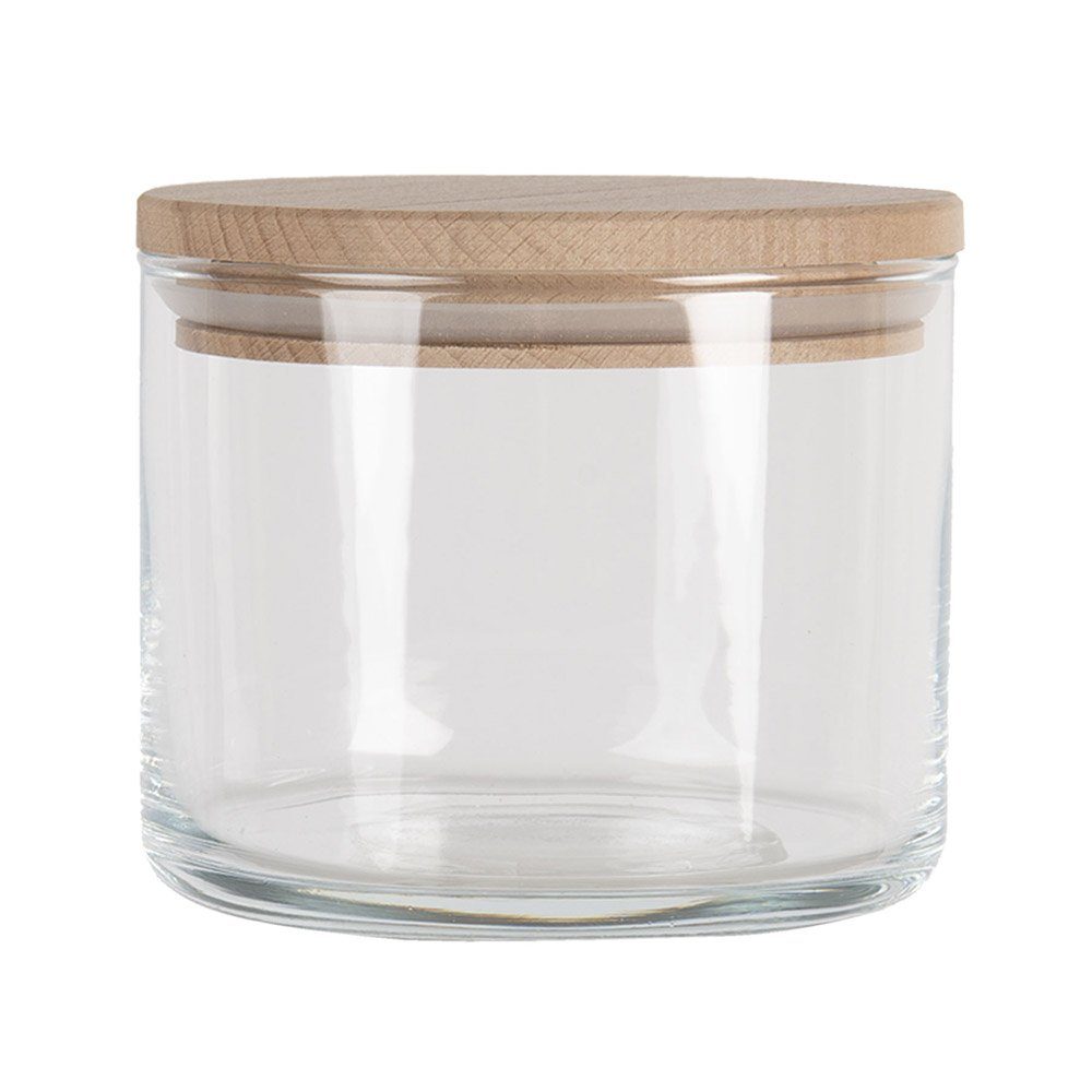 FARMSTYLE aus mit 400ml Glas Vorratsdose Clayre Glasdose & Vorratsglas Eef Holzdeckel braun