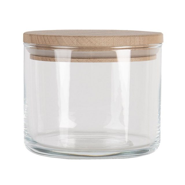 Clayre & Eef Vorratsglas “Glasdose FARMSTYLE braun Vorratsdose aus Glas mit Holzdeckel 400ml”