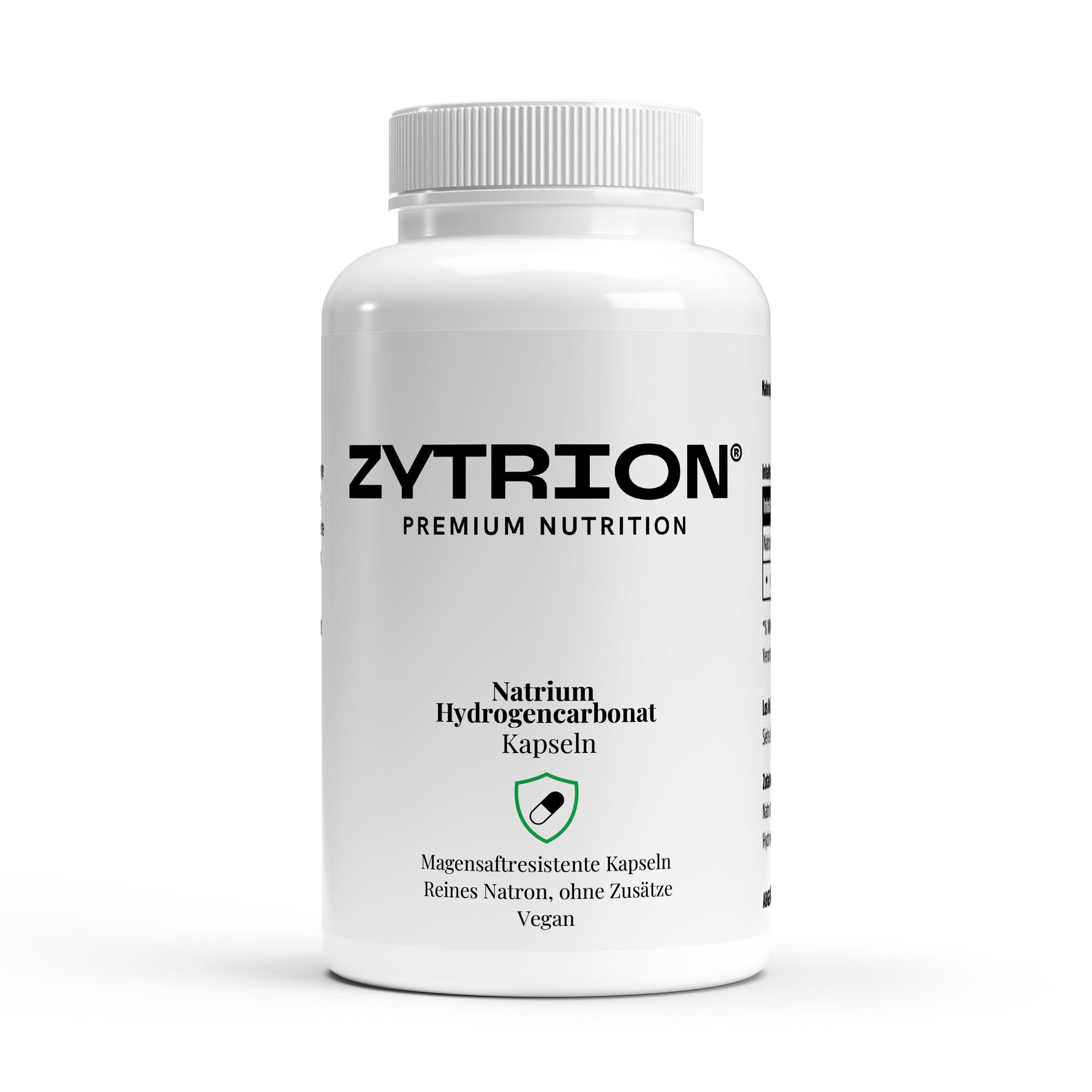 ZYTRION Natrium Hydrogencarbonat, Magensaftresistent, Vegan - 120 Stück Kapseln, 120 St., 125 g, Magensaftresistente Kapseln mit pflanzlicher Kapselhülle