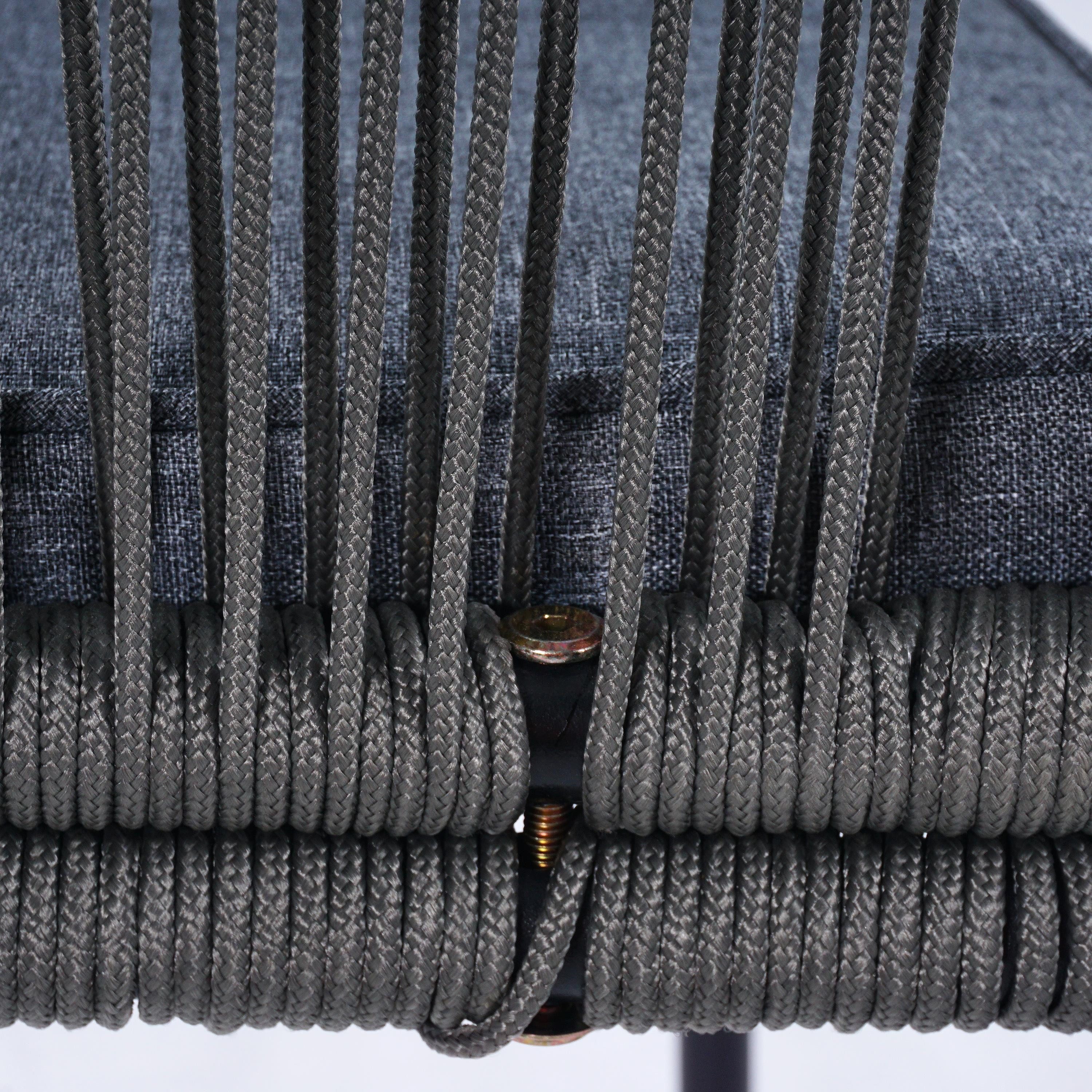 ESTEXO Gartenstuhl Lounge Stuhl 2er Set Gartensessel Rope Loungesessel Outdoor Grau