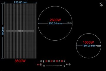 K&H Induktions-Kochfeld K&H 4 Zonen 77cm FLEX SLIDER Control Induktionskochfeld Autark Eingebaut 77-IN-6800FLX, Einbaufähig und Autark