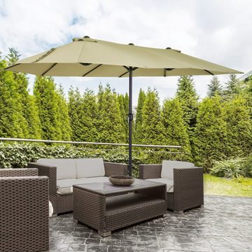 Outsunny Sonnenschirm Terrassenschirm mit Handkurbel, LxB: 460x270 cm, Doppelsonnenschirm, Gartenschirm, ohne Schirmständer