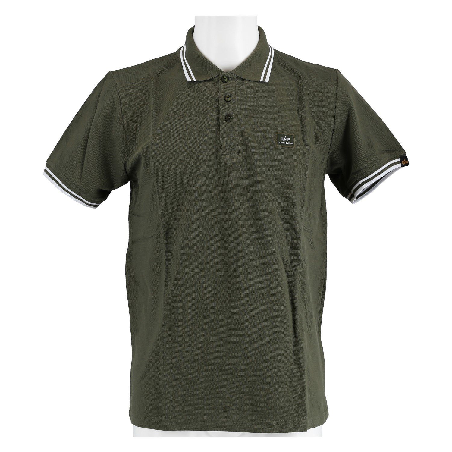 Alpha Industries Poloshirt Twin Stripe II (Baumwolle) olive Herren